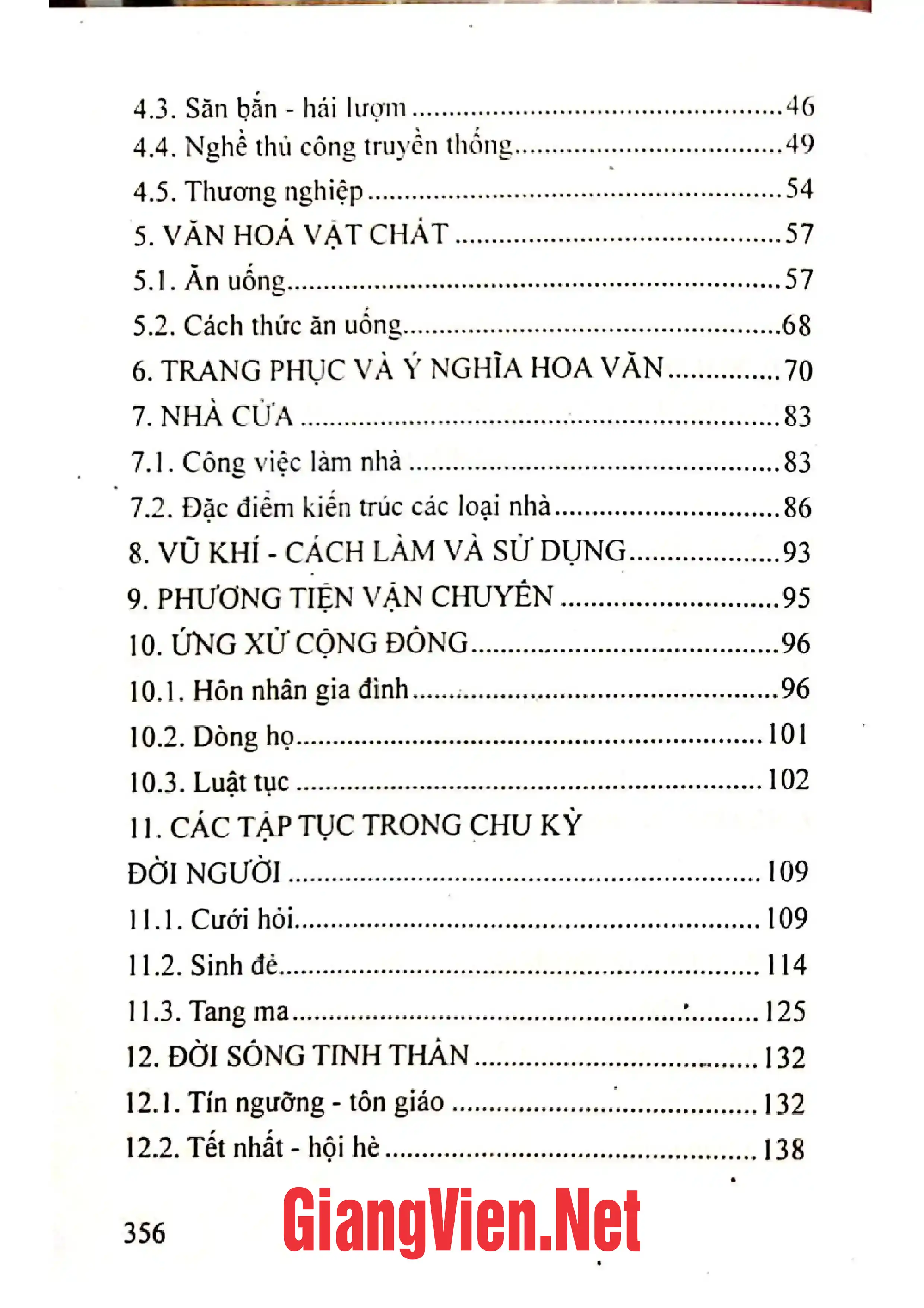 Mục lục chi tiết trang 1 sách Người Tà Ôi ở A Lưới