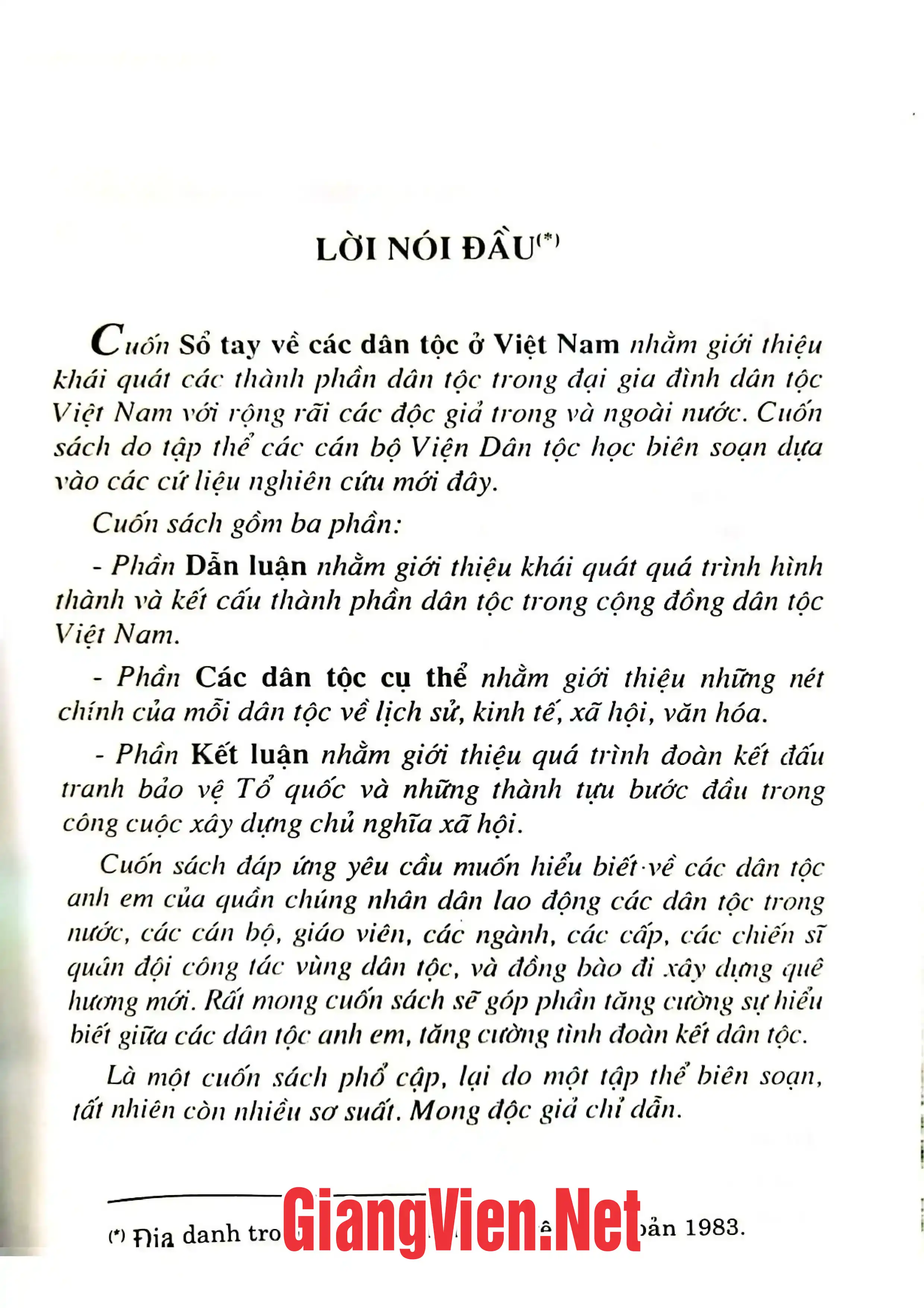 Mục lục chi tiết trang 3 sách Sổ tay về các dân tộc ở Việt Nam