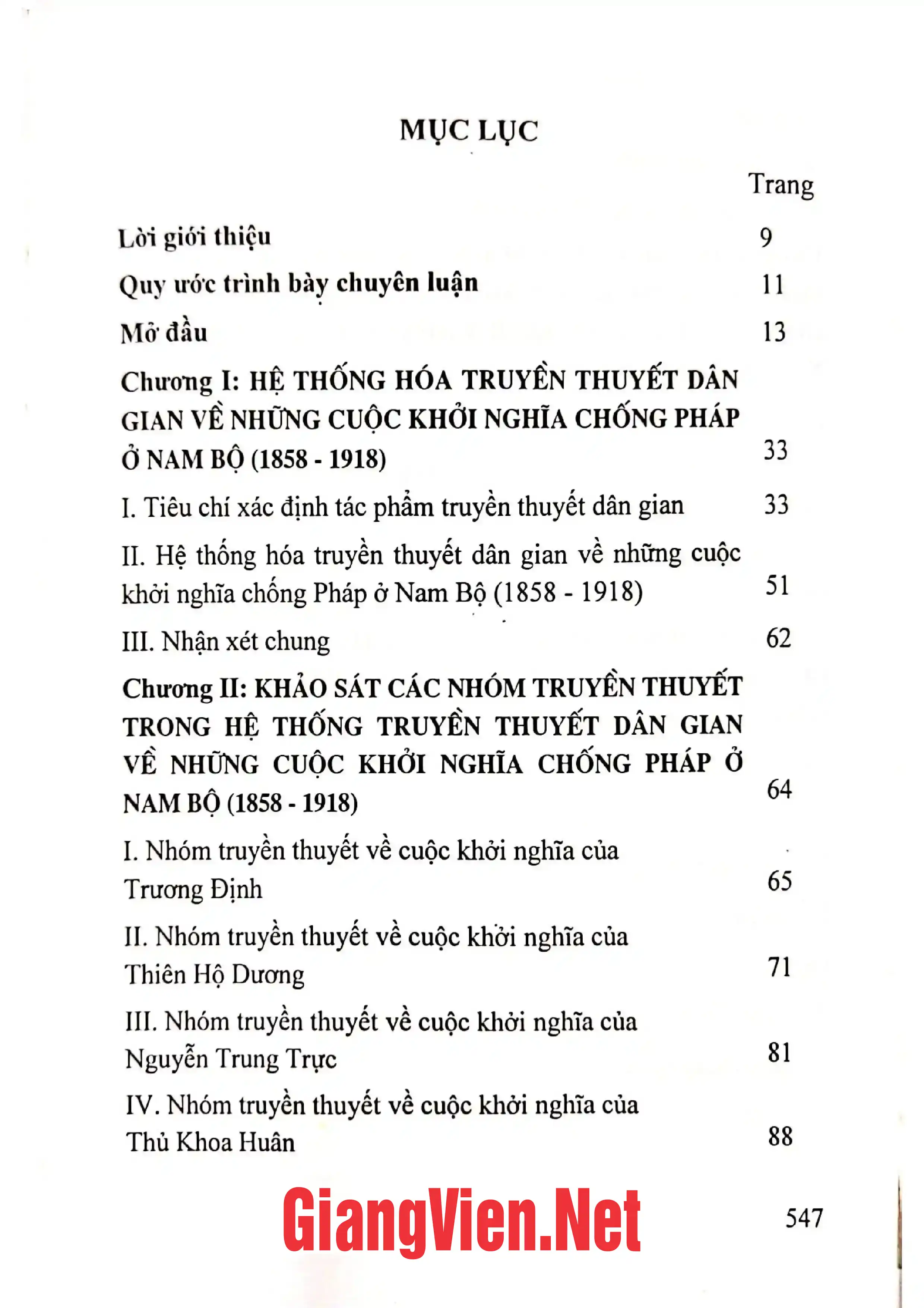 Trang bìa chính thức sách Truyền thuyết dân gian về những cuộc khởi nghĩa chống Pháp ở Nam Bộ 1858 - 1918