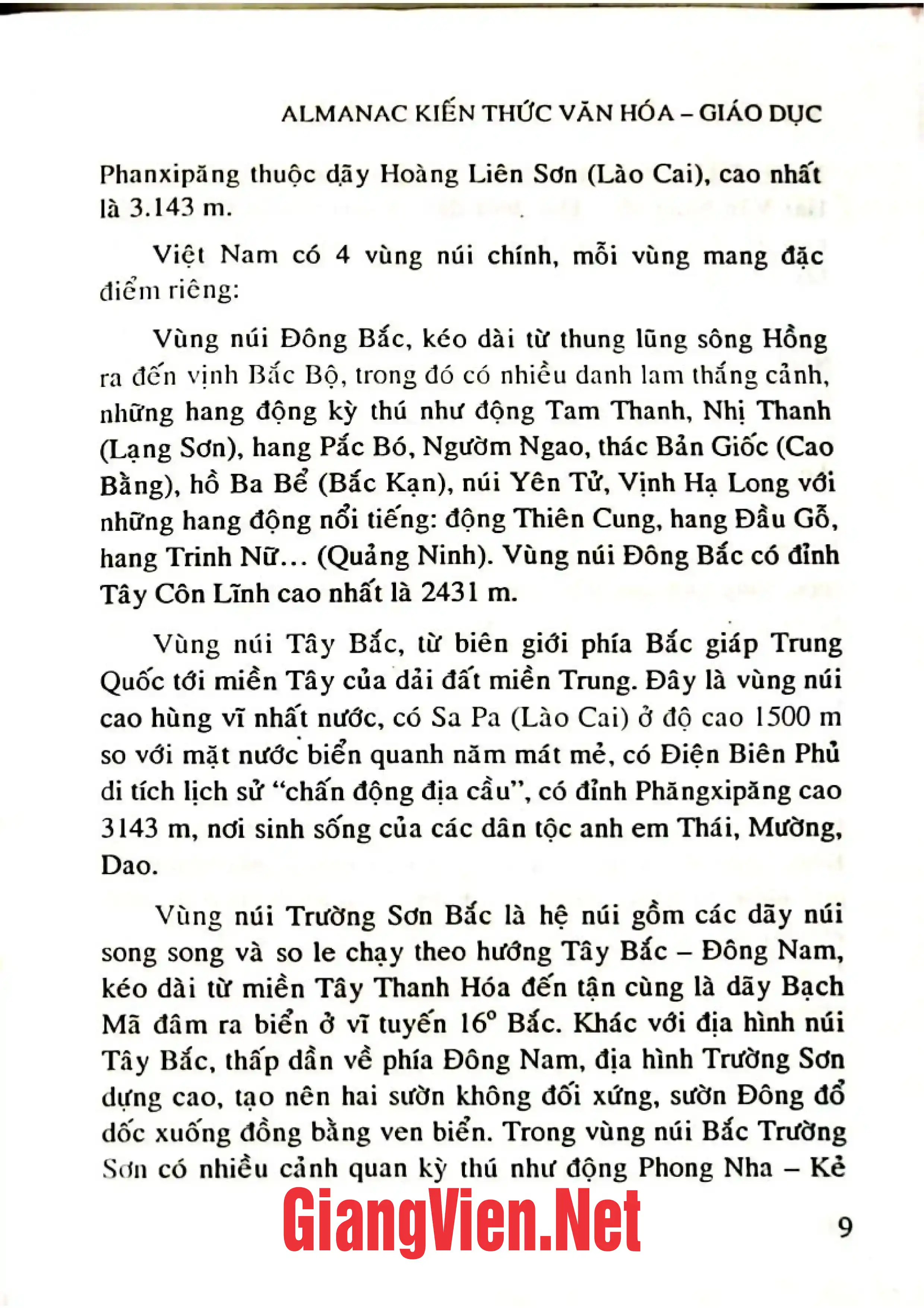 Nội dung trang phụ bản giới thiệu sách Almanac kiến thức văn hóa -giáo dục