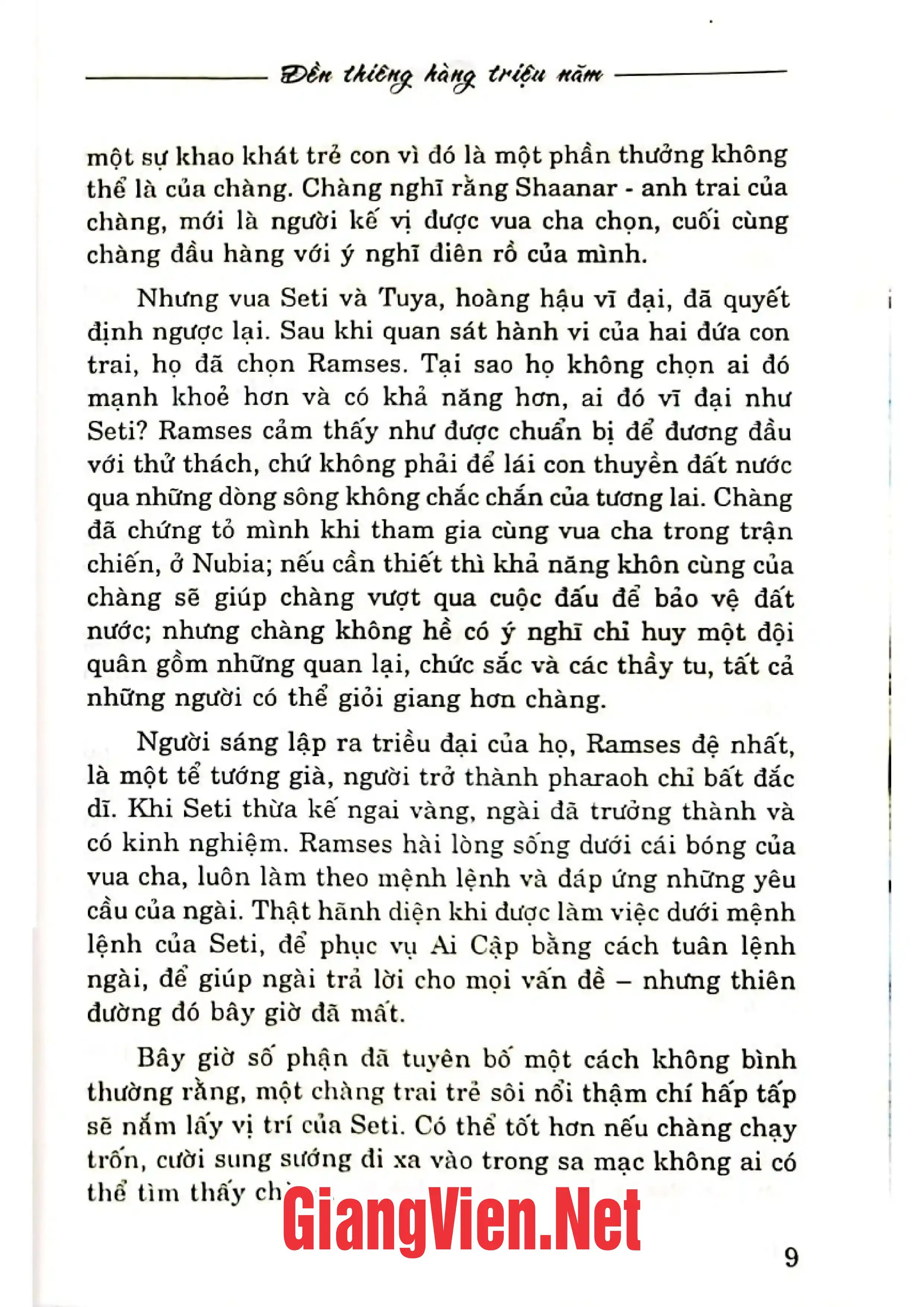 Mục lục chi tiết trang 2 sách Ramses đền thiêng hàng triệu năm