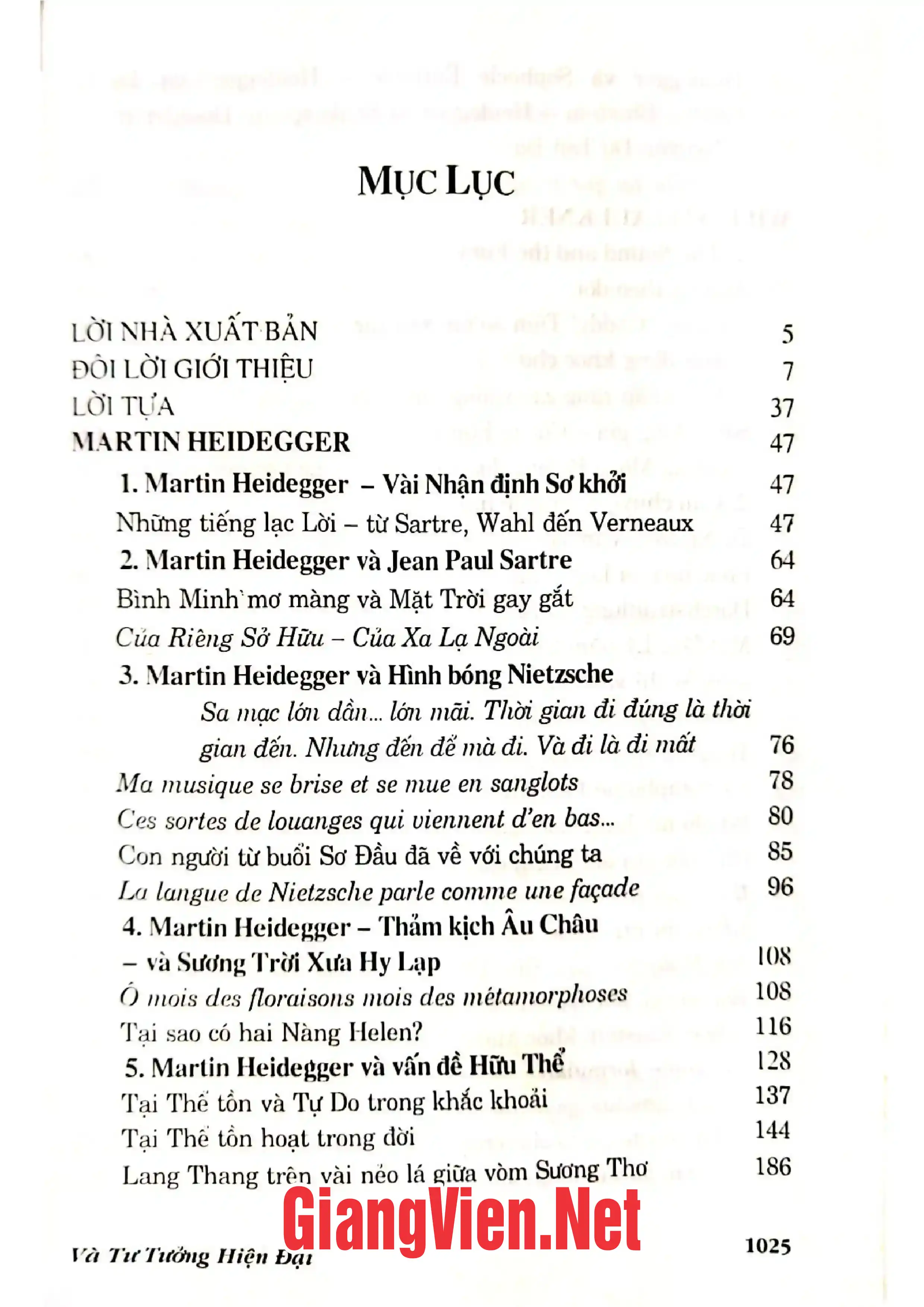 Trang bìa chính thức sách Martin Heidegger và tư tưởng hiện đại