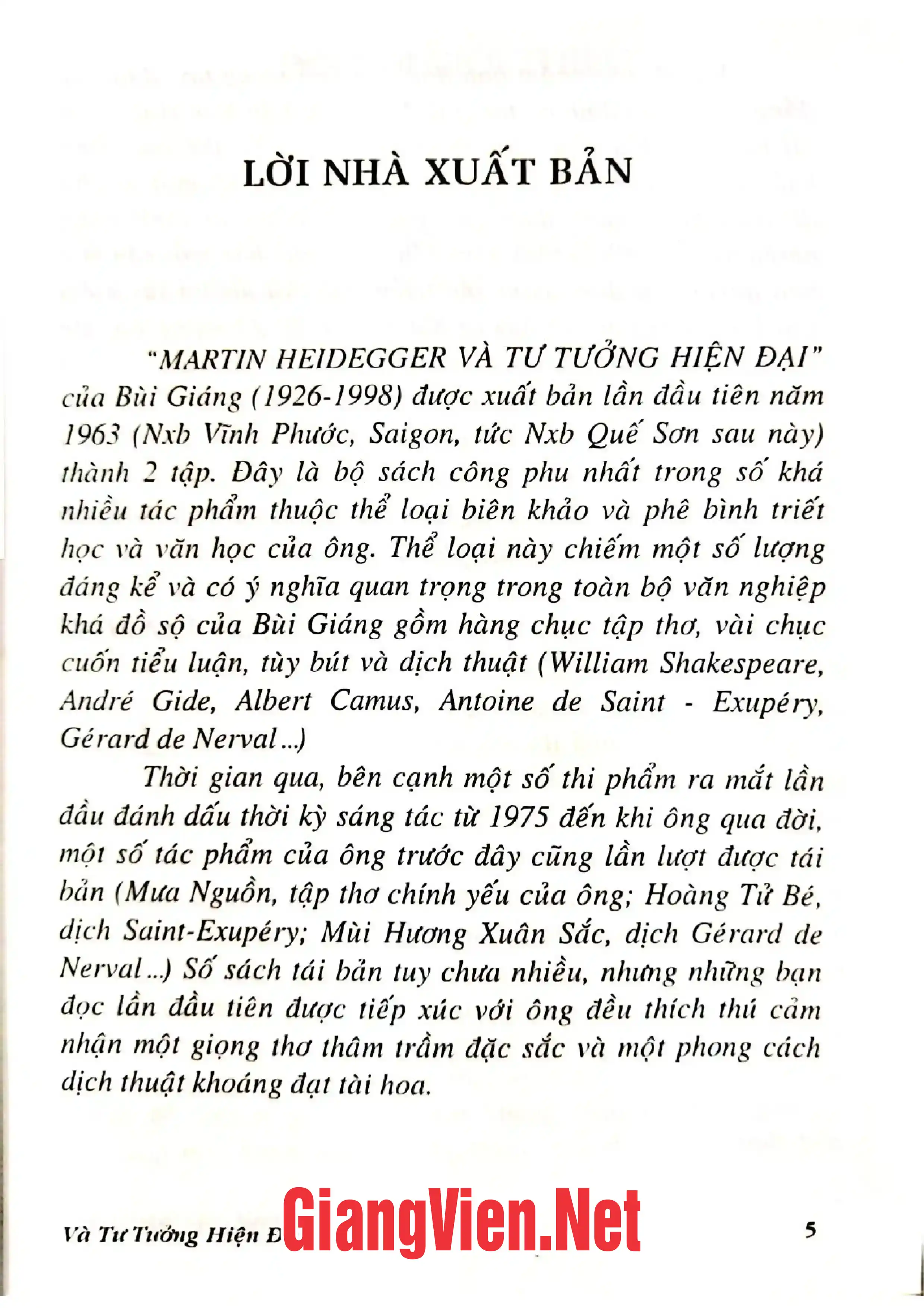 Mục lục chi tiết trang 3 sách Martin Heidegger và tư tưởng hiện đại