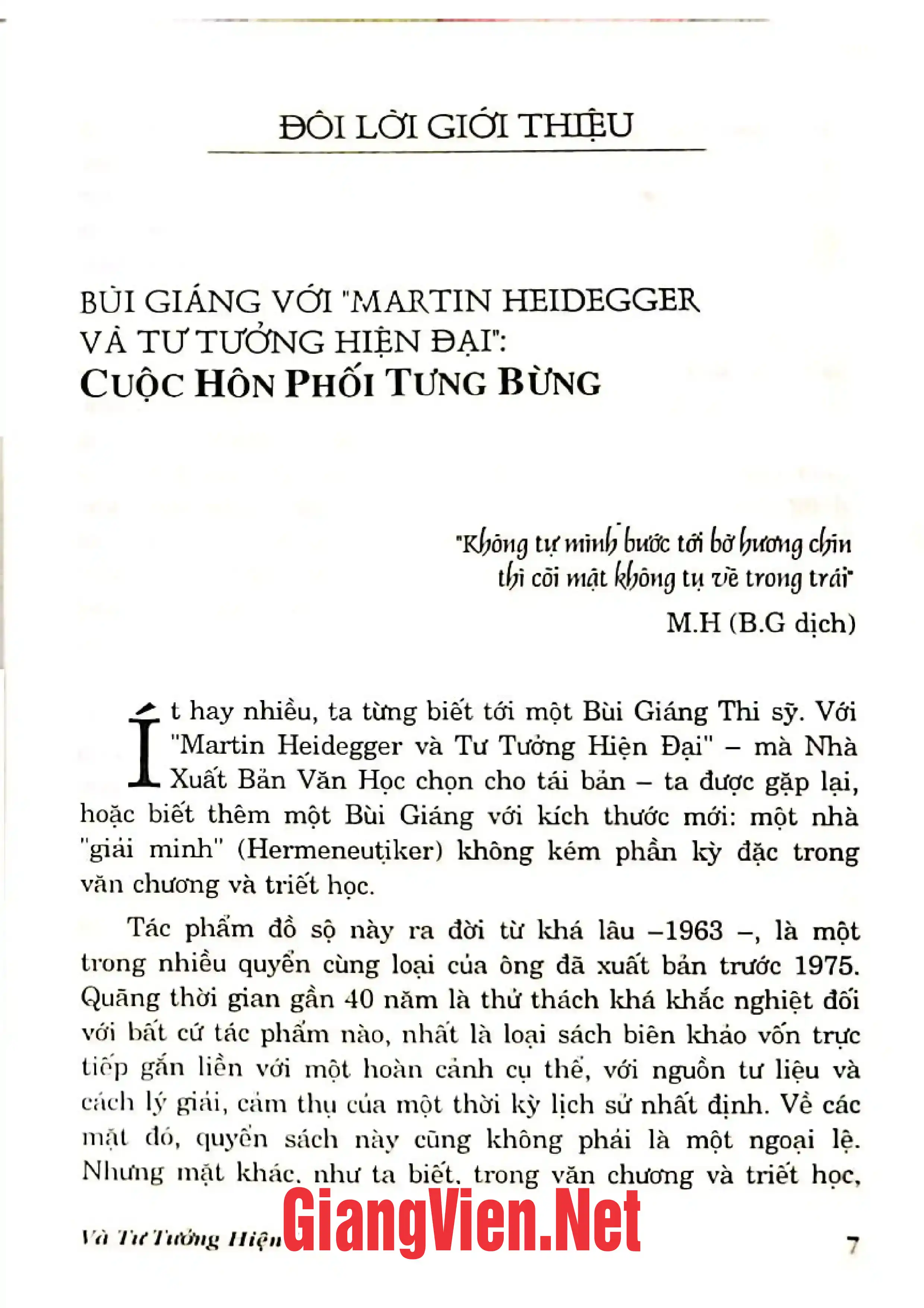 Nội dung mục lục và hình ảnh sách Martin Heidegger và tư tưởng hiện đại - Trang 5