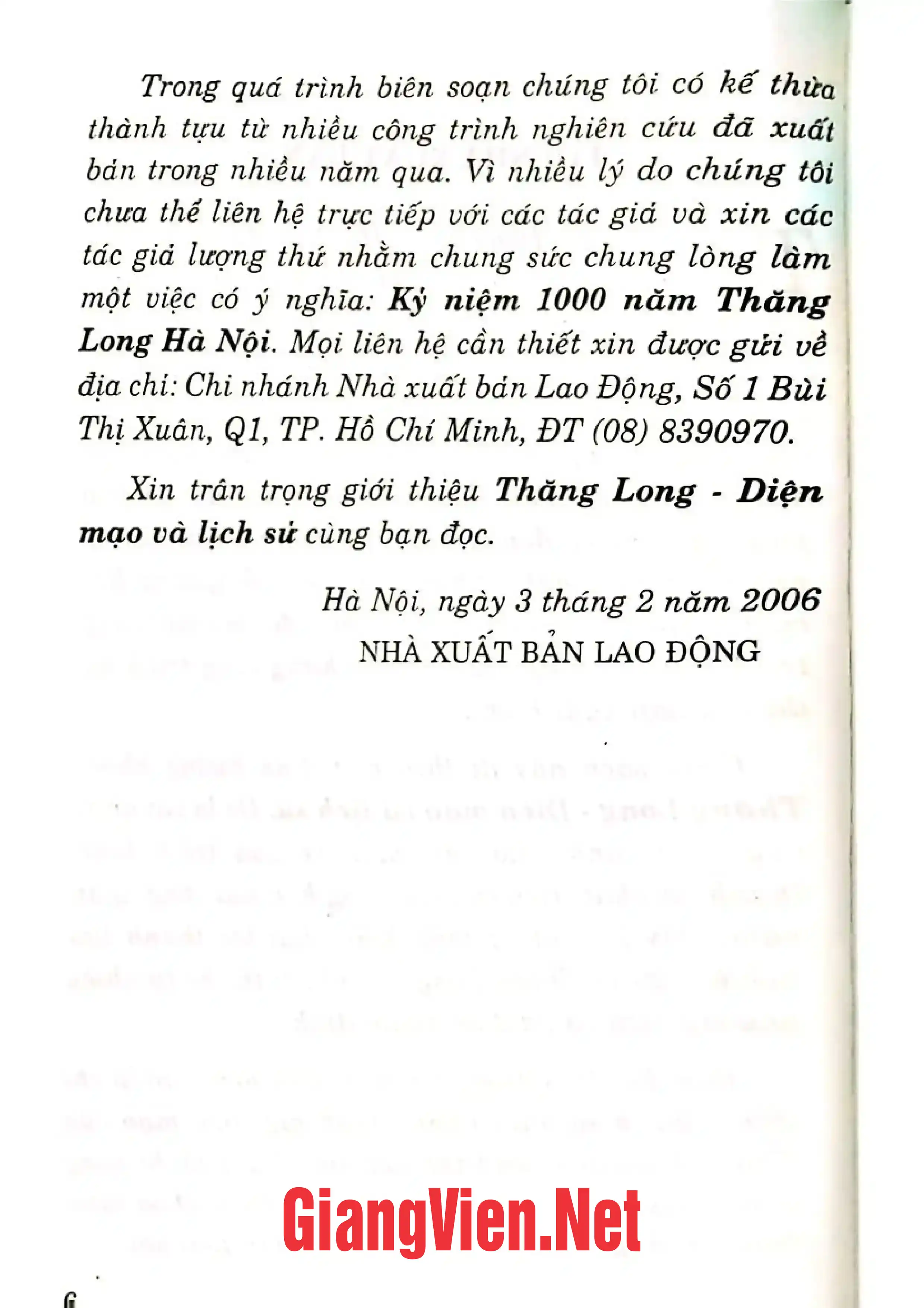 Mục lục chi tiết trang 2 sách Thăng Long diện mạo và lịch sử