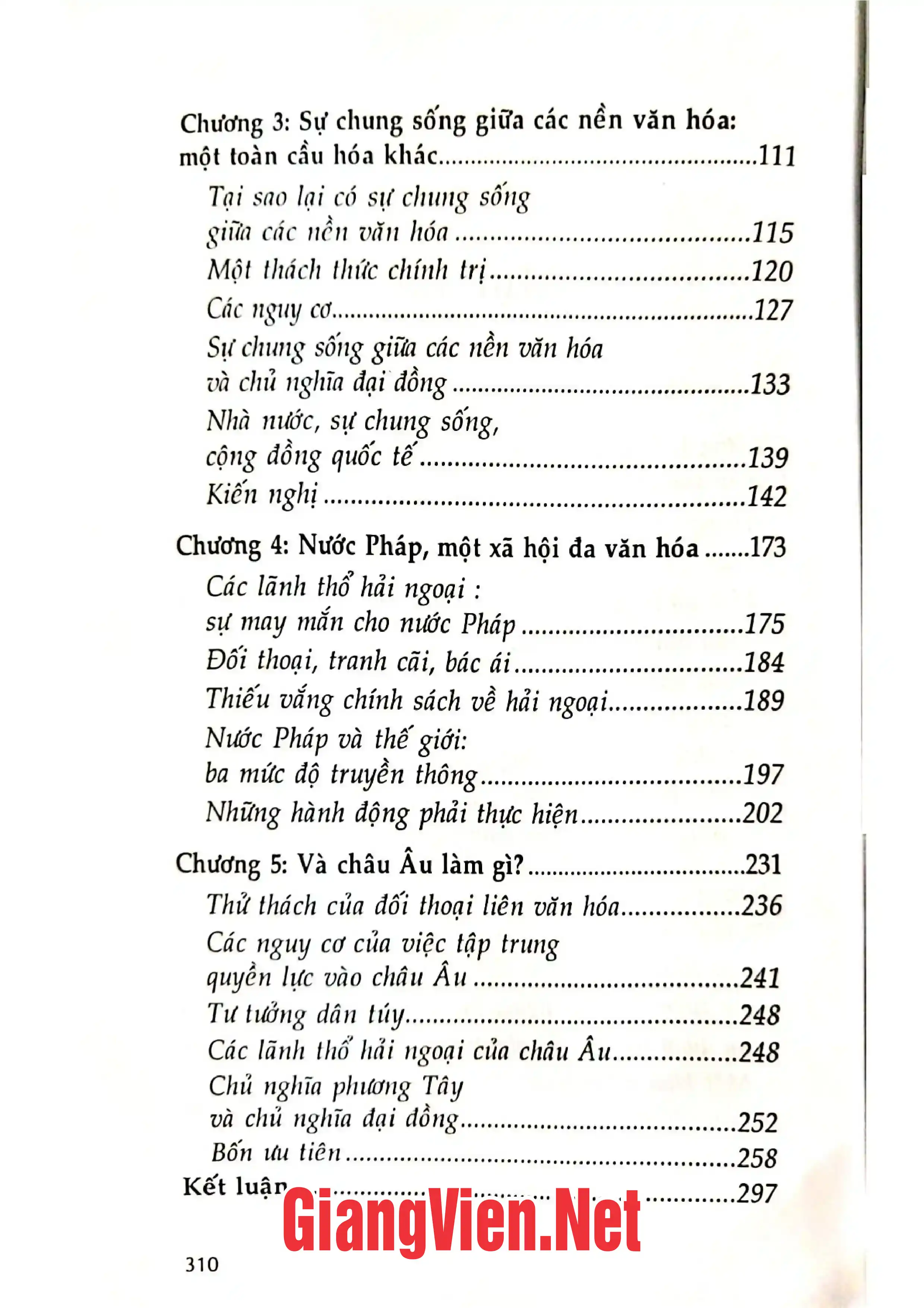 Mục lục chi tiết trang 1 sách Toàn cầu hóa văn hóa