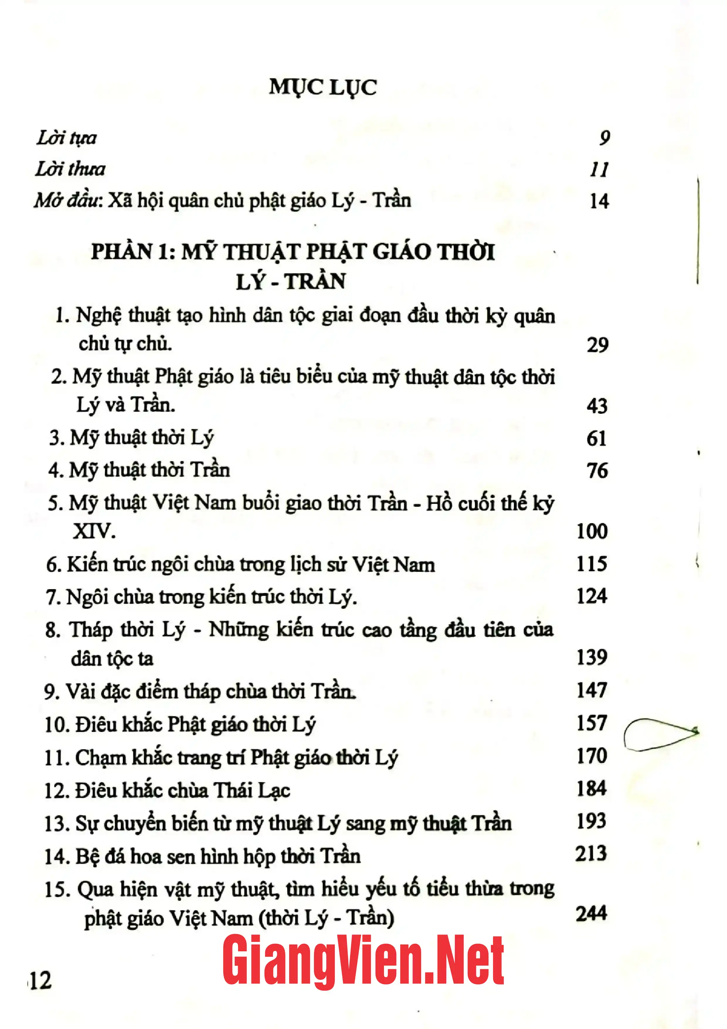Trang bìa chính thức sách Mỹ thuật Lý Trần, mỹ thuật Phật giáo