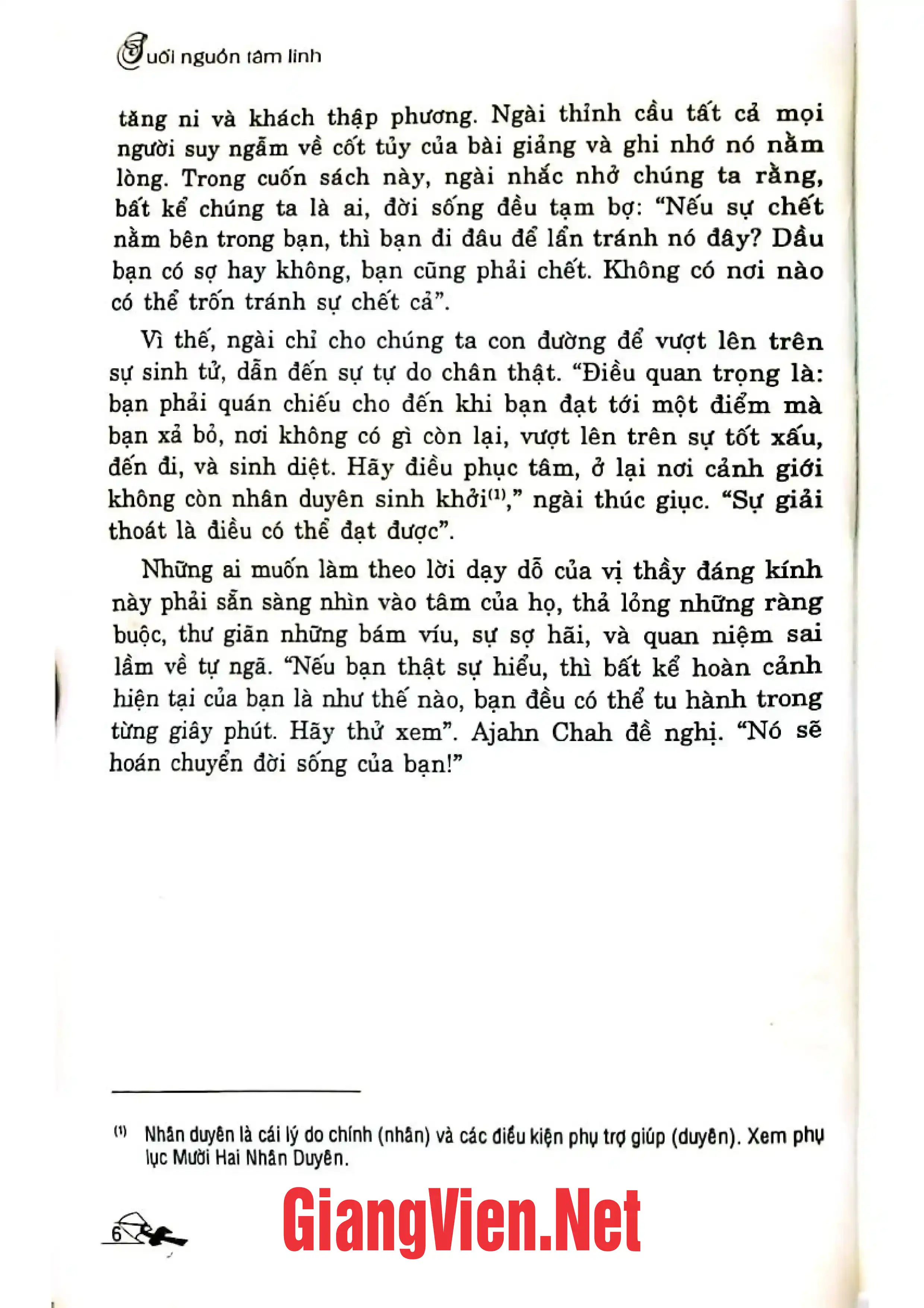 Ảnh minh họa nội dung cuốn sách: Suối nguồn tâm linh