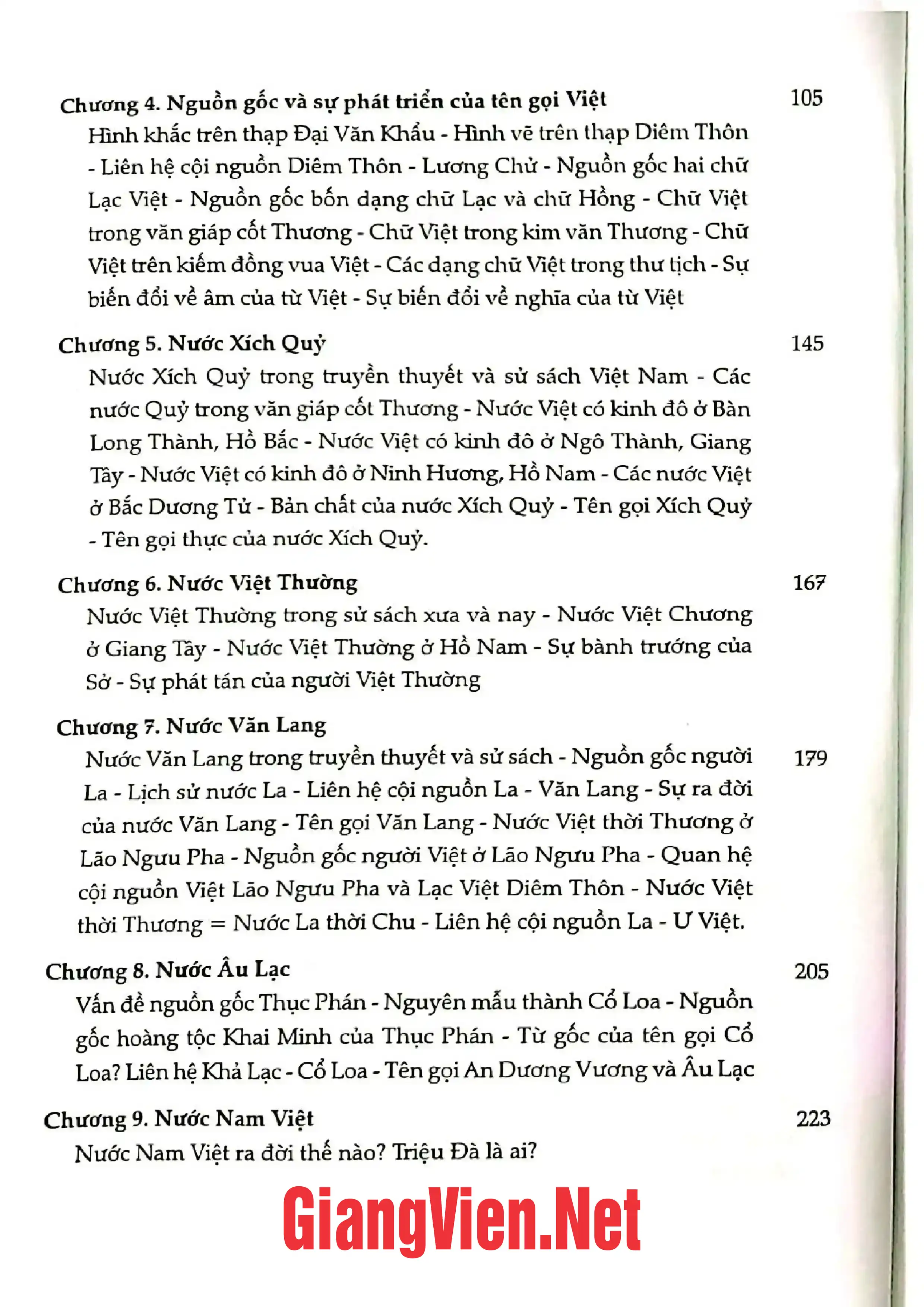 Mục lục chi tiết trang 1 sách Nguồn gốc người Việt - người Mường