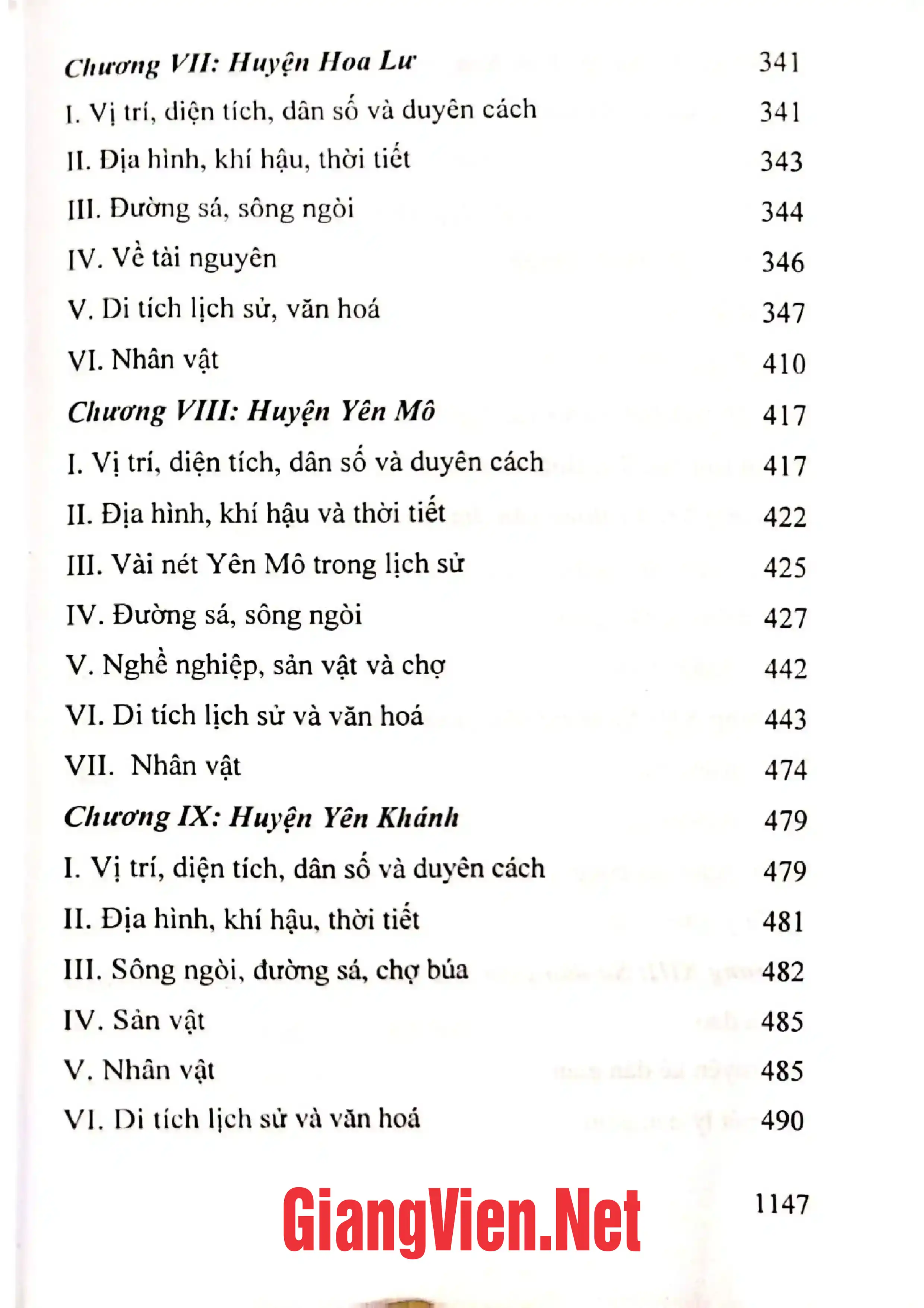 Mục lục chi tiết trang 2 sách Địa chí văn hóa dân gian Ninh Bình