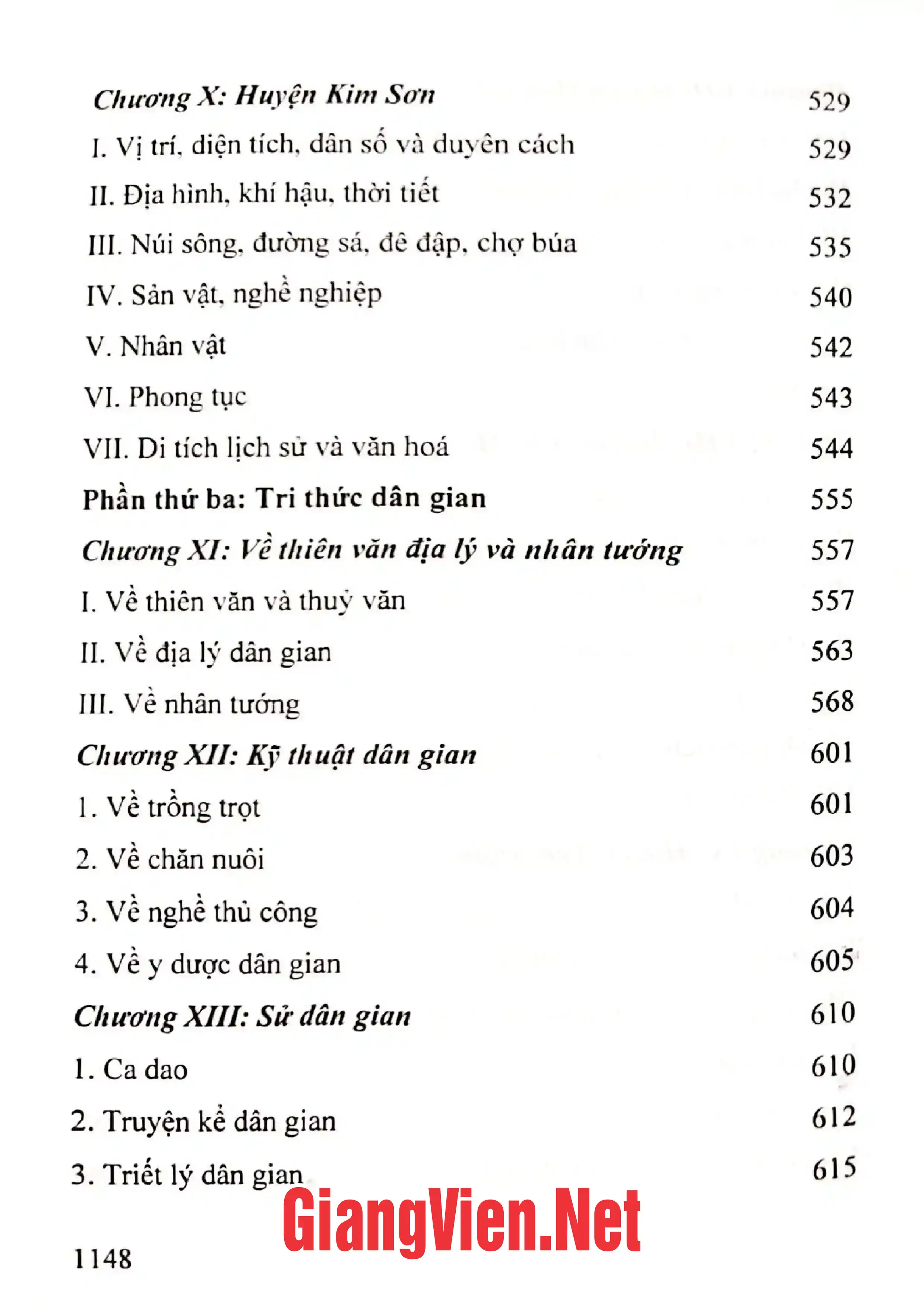 Mục lục chi tiết trang 3 sách Địa chí văn hóa dân gian Ninh Bình