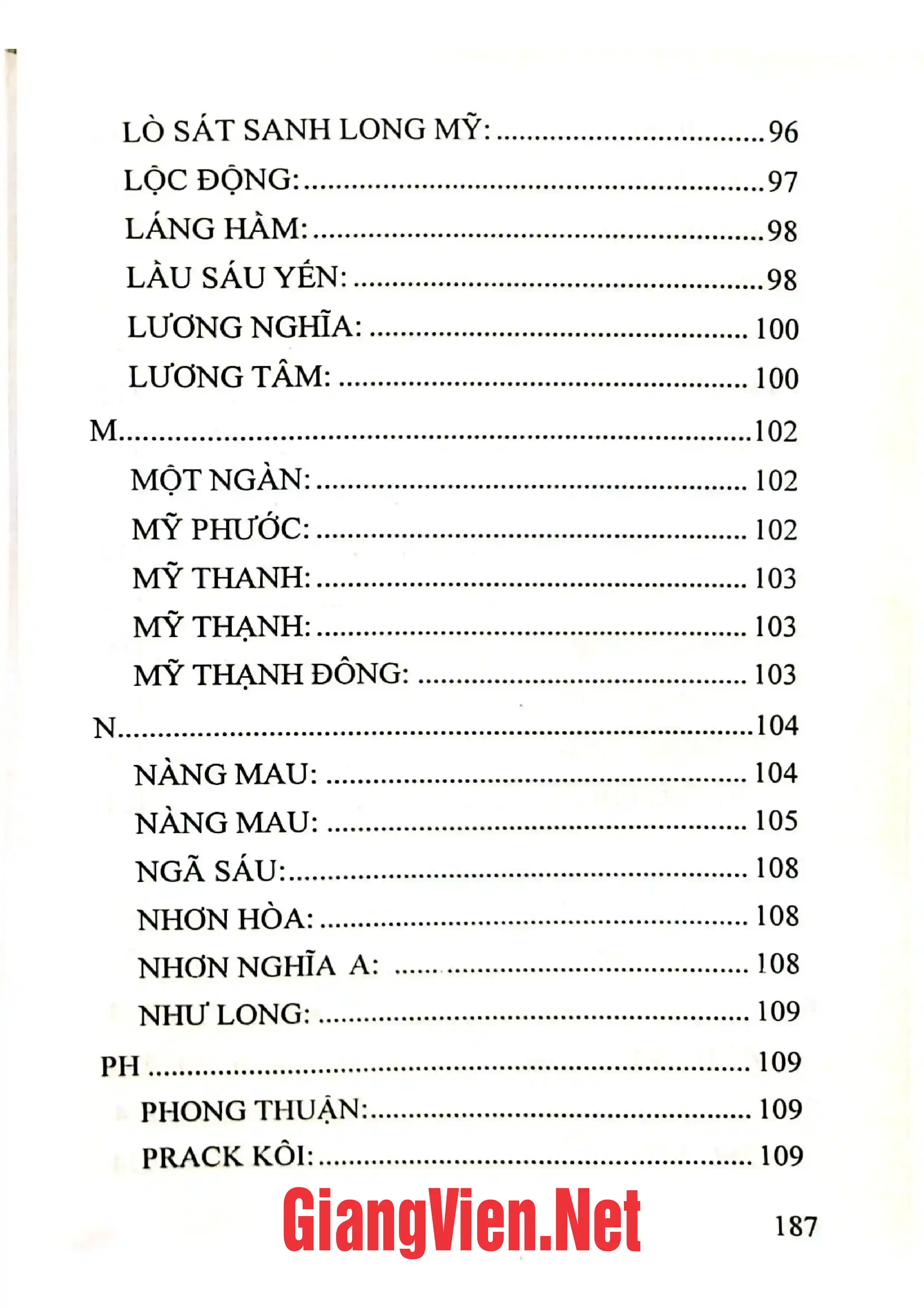 Nội dung trang phụ bản giới thiệu sách Địa danh Hậu Giang