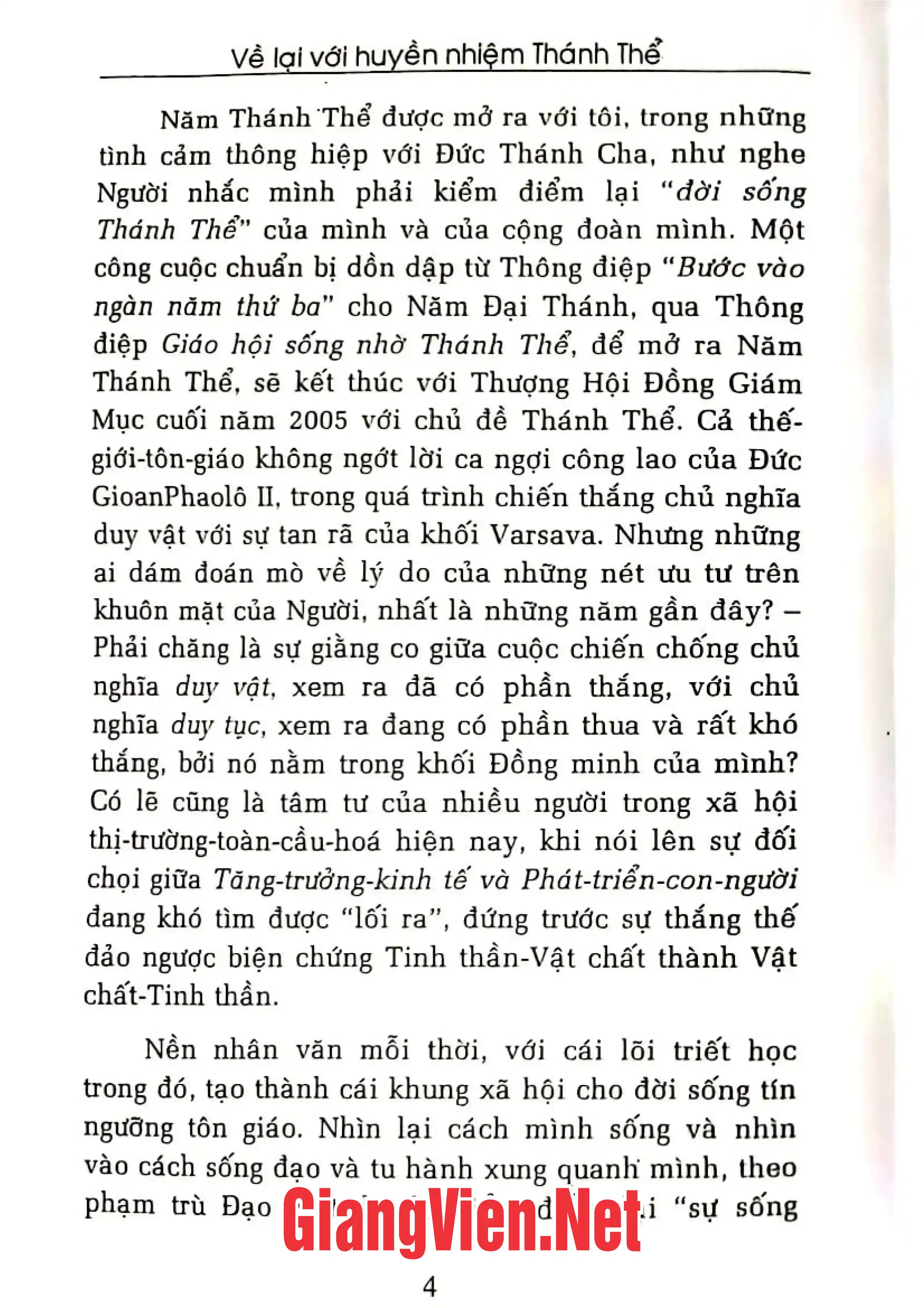 Mục lục chi tiết trang 2 sách Về lại với huyền nhiệm thánh thể