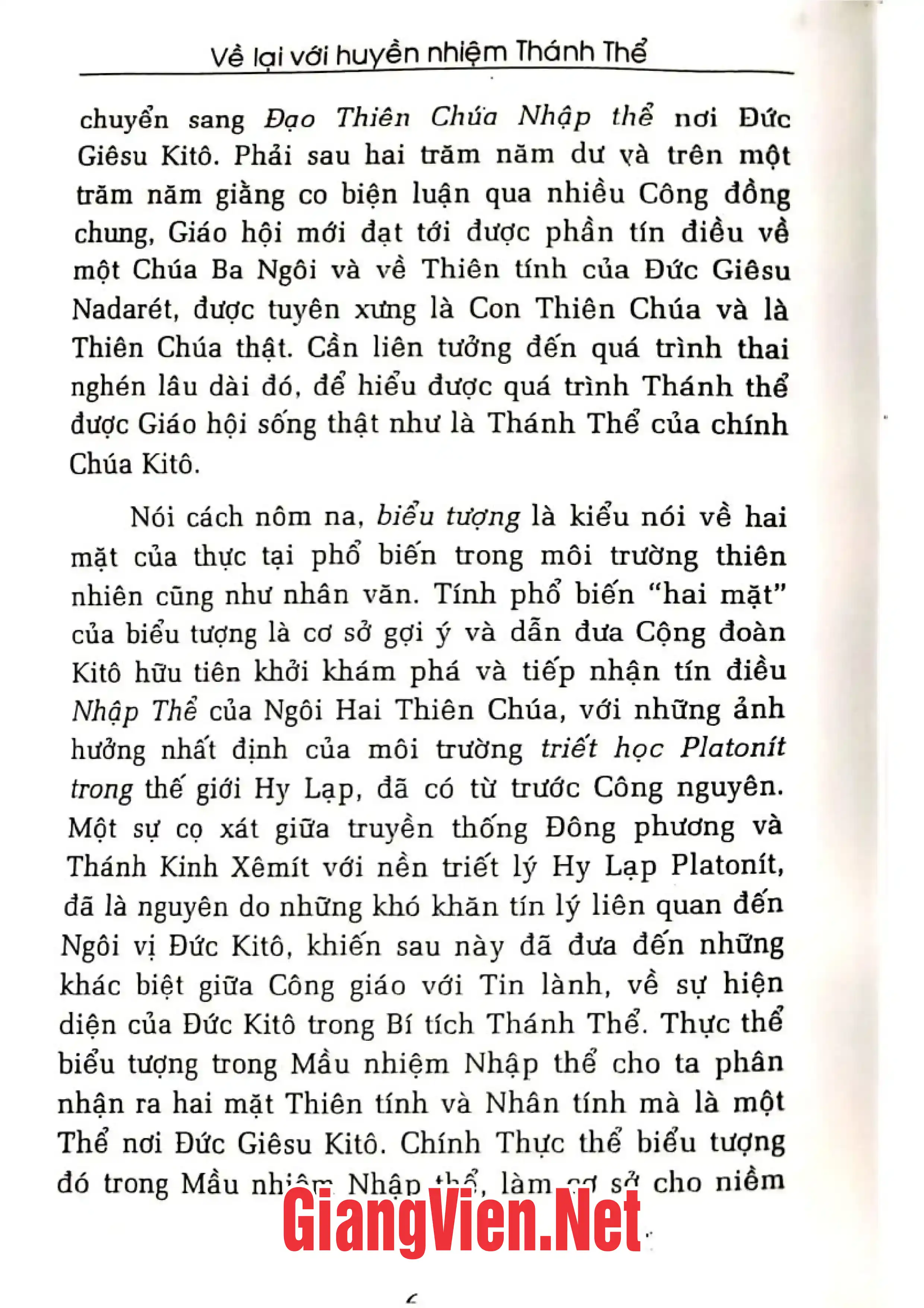 Nội dung trang phụ bản giới thiệu sách Về lại với huyền nhiệm thánh thể