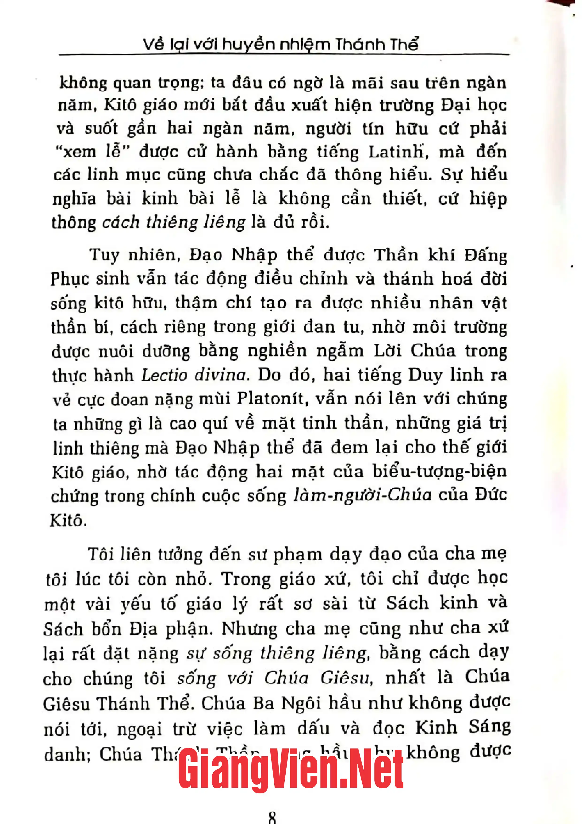 Nội dung mục lục và hình ảnh sách Về lại với huyền nhiệm thánh thể - Trang 6
