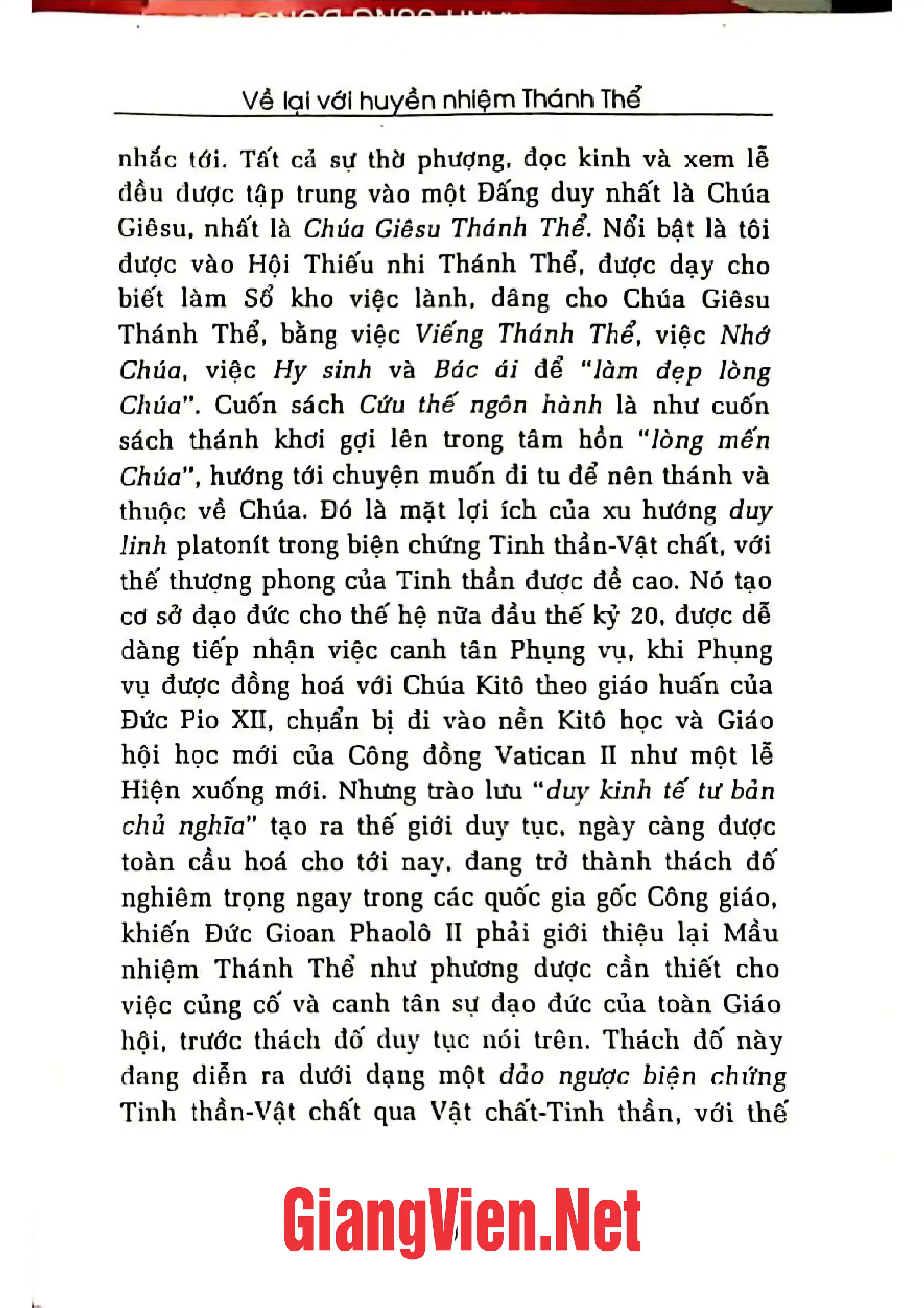 Nội dung mục lục và hình ảnh sách Về lại với huyền nhiệm thánh thể - Trang 7