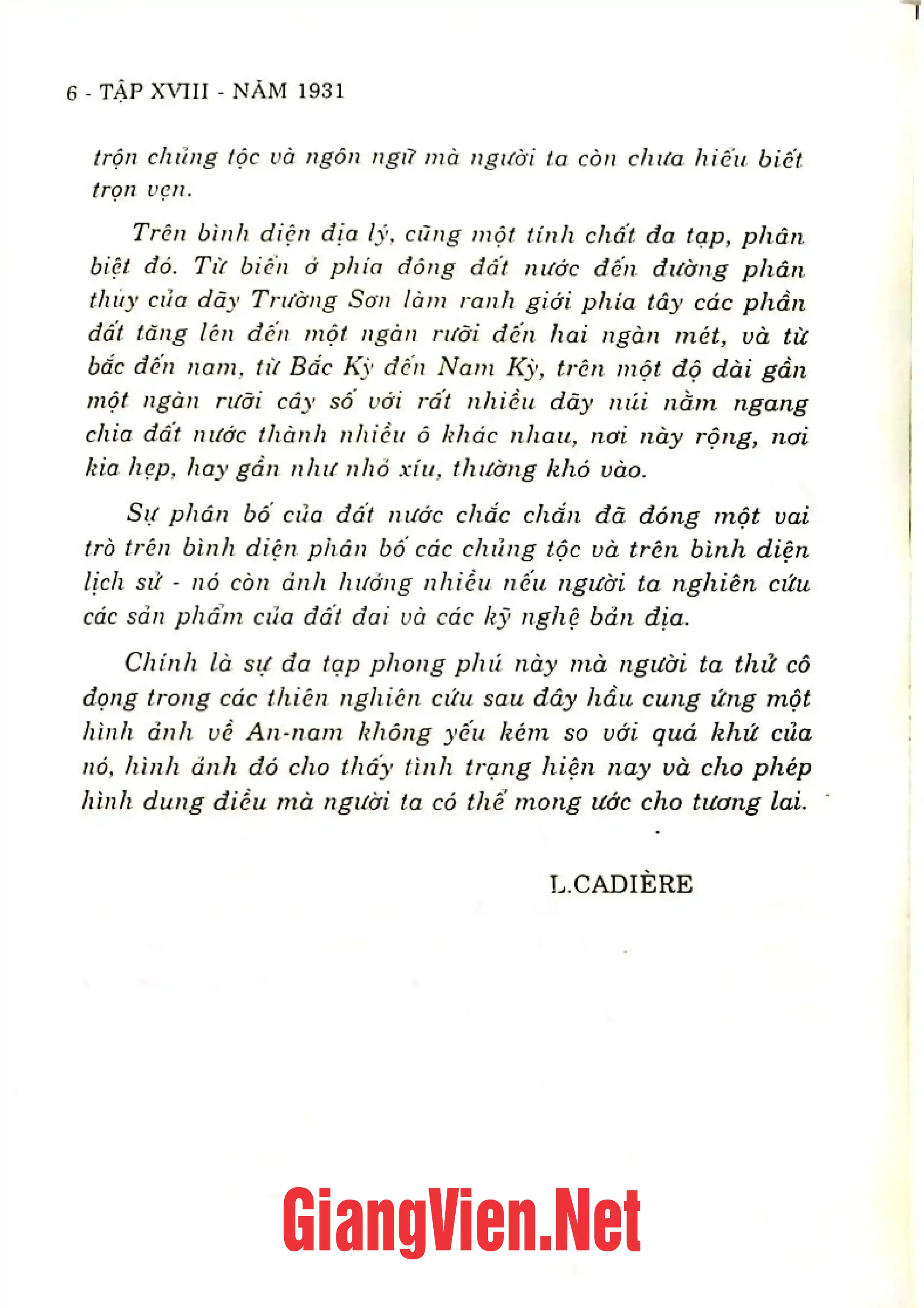 Nội dung trang phụ bản giới thiệu sách Những người bạn cố đô Huế, Tập 18: 1931