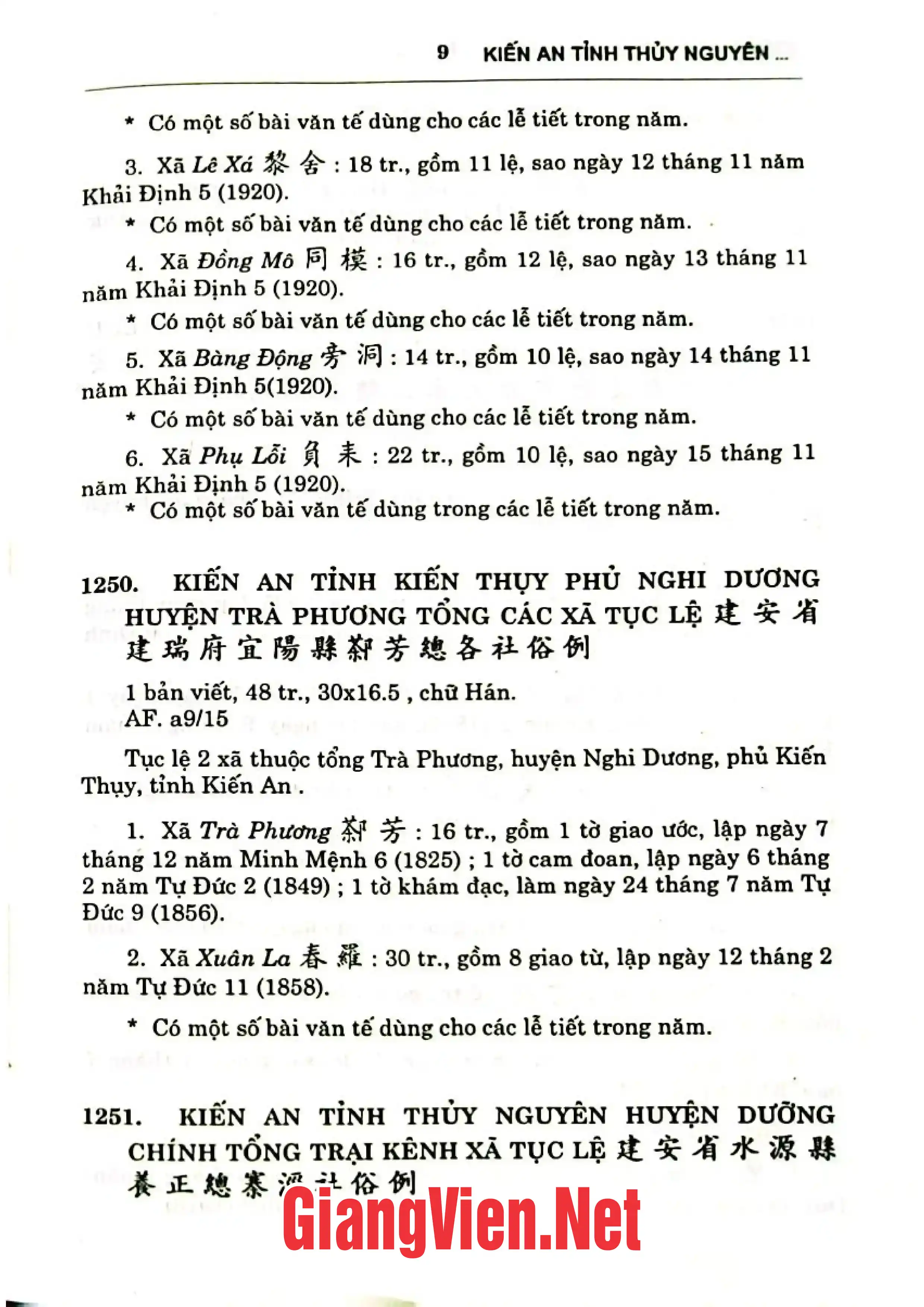 Nội dung mục lục và hình ảnh sách Di sản Hán Nôm Việt Nam, Thư mục đề yếu: Bổ di I-quyển hạ Tục lệ, địa bạ, cổ chỉ, xã chí - Trang 8