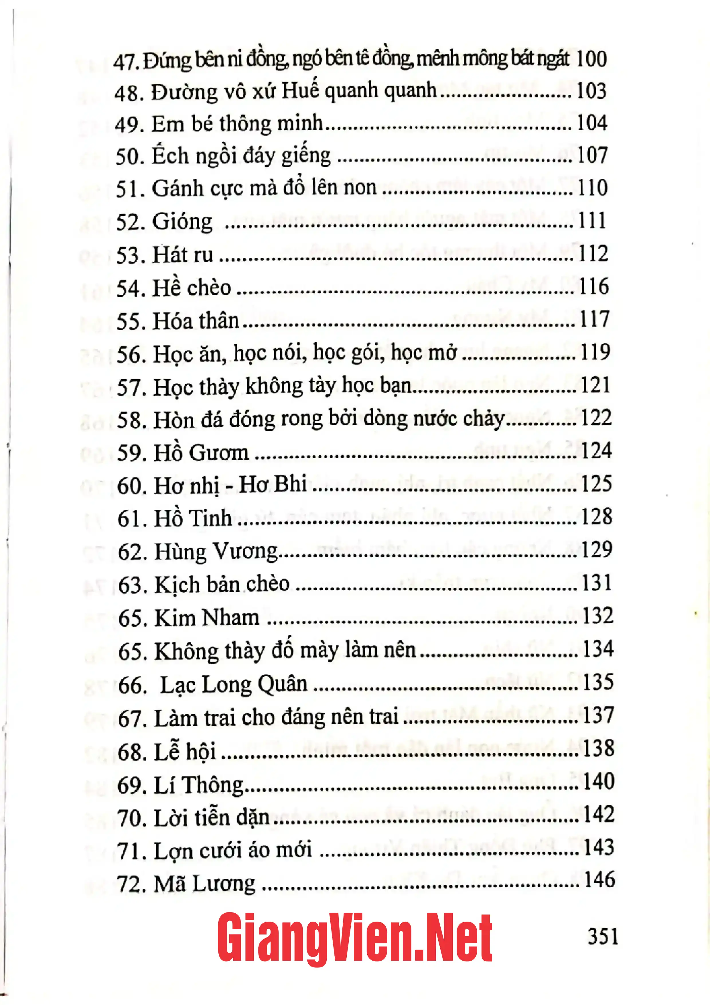 Mục lục chi tiết trang 2 sách Từ điển văn học dân gian