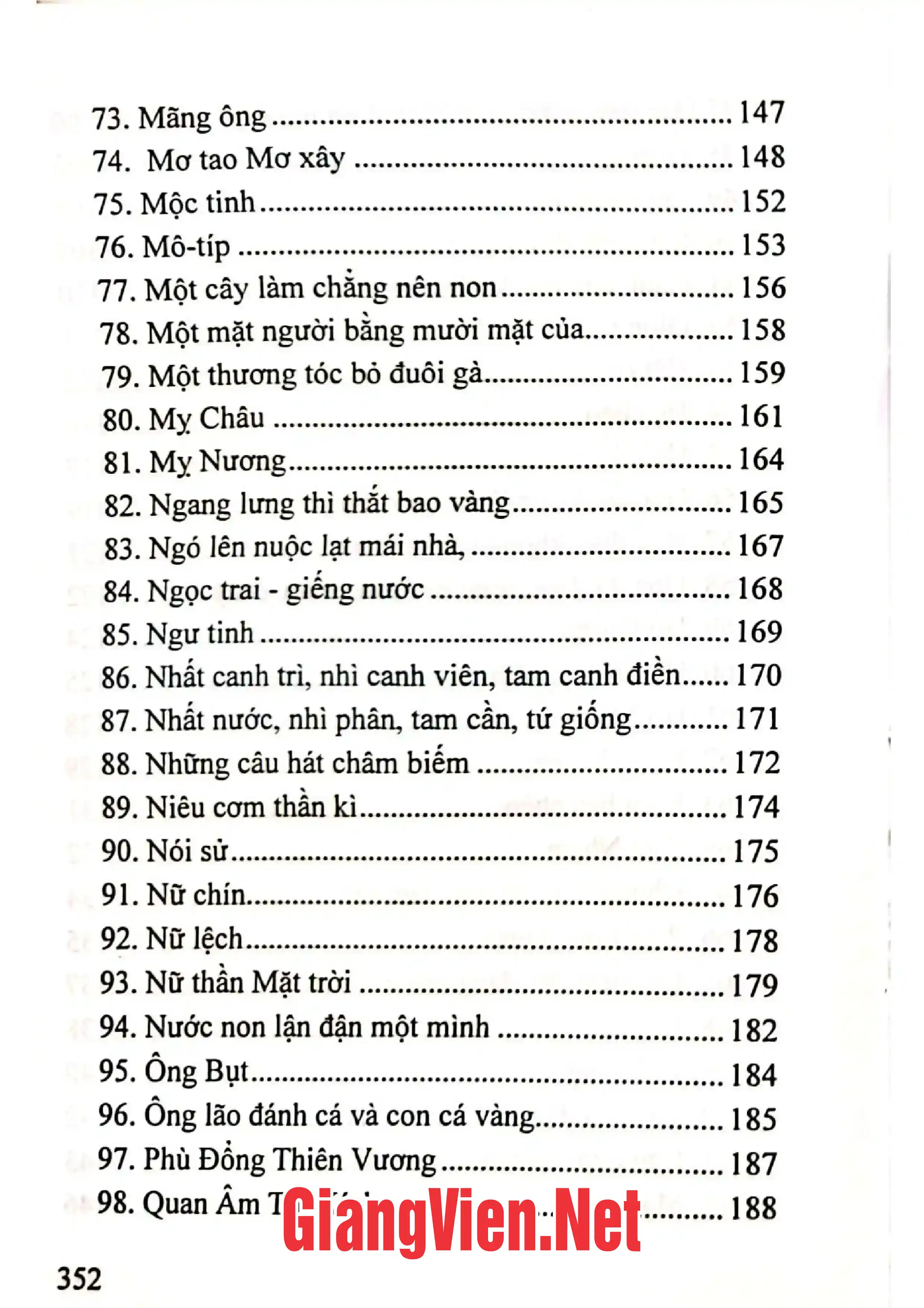 Mục lục chi tiết trang 3 sách Từ điển văn học dân gian