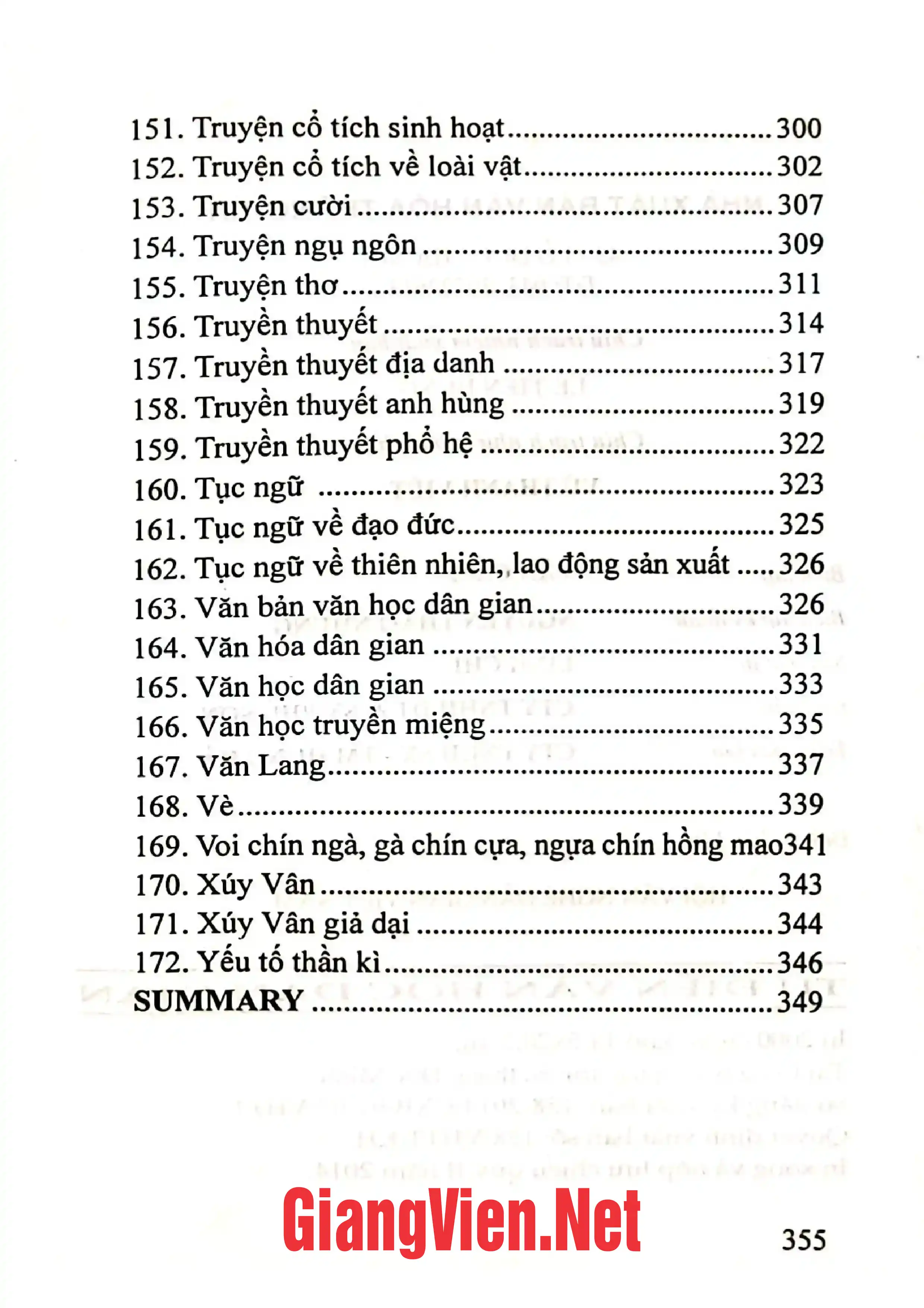 Nội dung mục lục và hình ảnh sách Từ điển văn học dân gian - Trang 6
