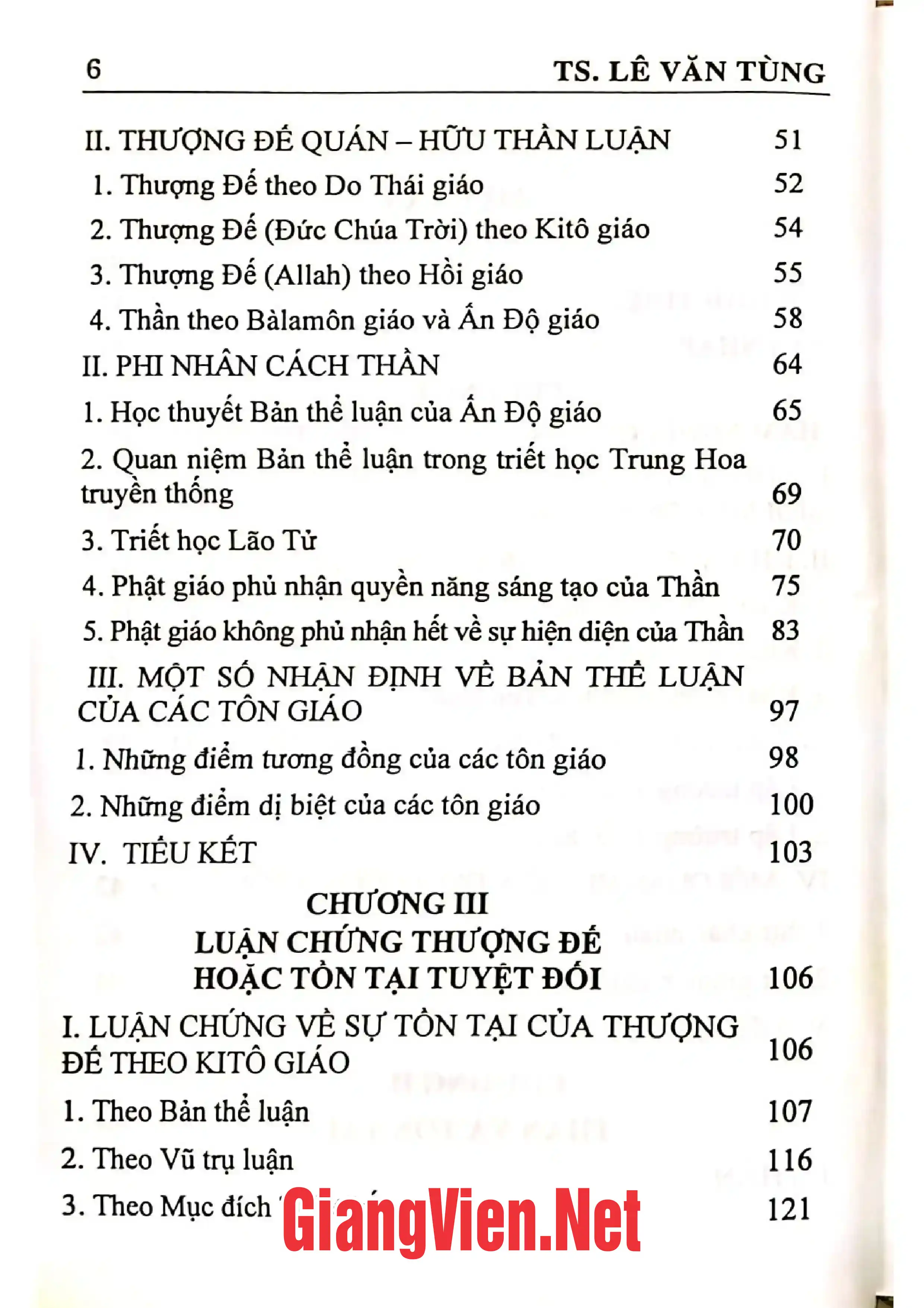 Mục lục chi tiết trang 1 sách Nghiên cứu Triết học tôn giáo