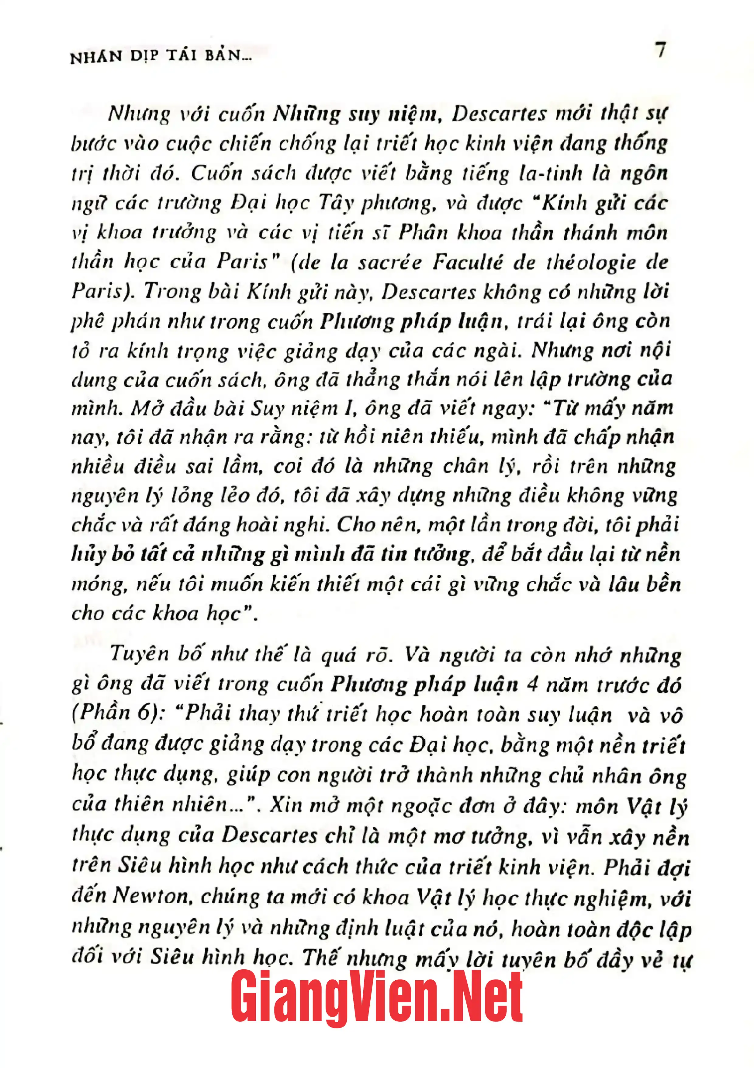 Nội dung mục lục và hình ảnh sách Triết học Descartes - Trang 5