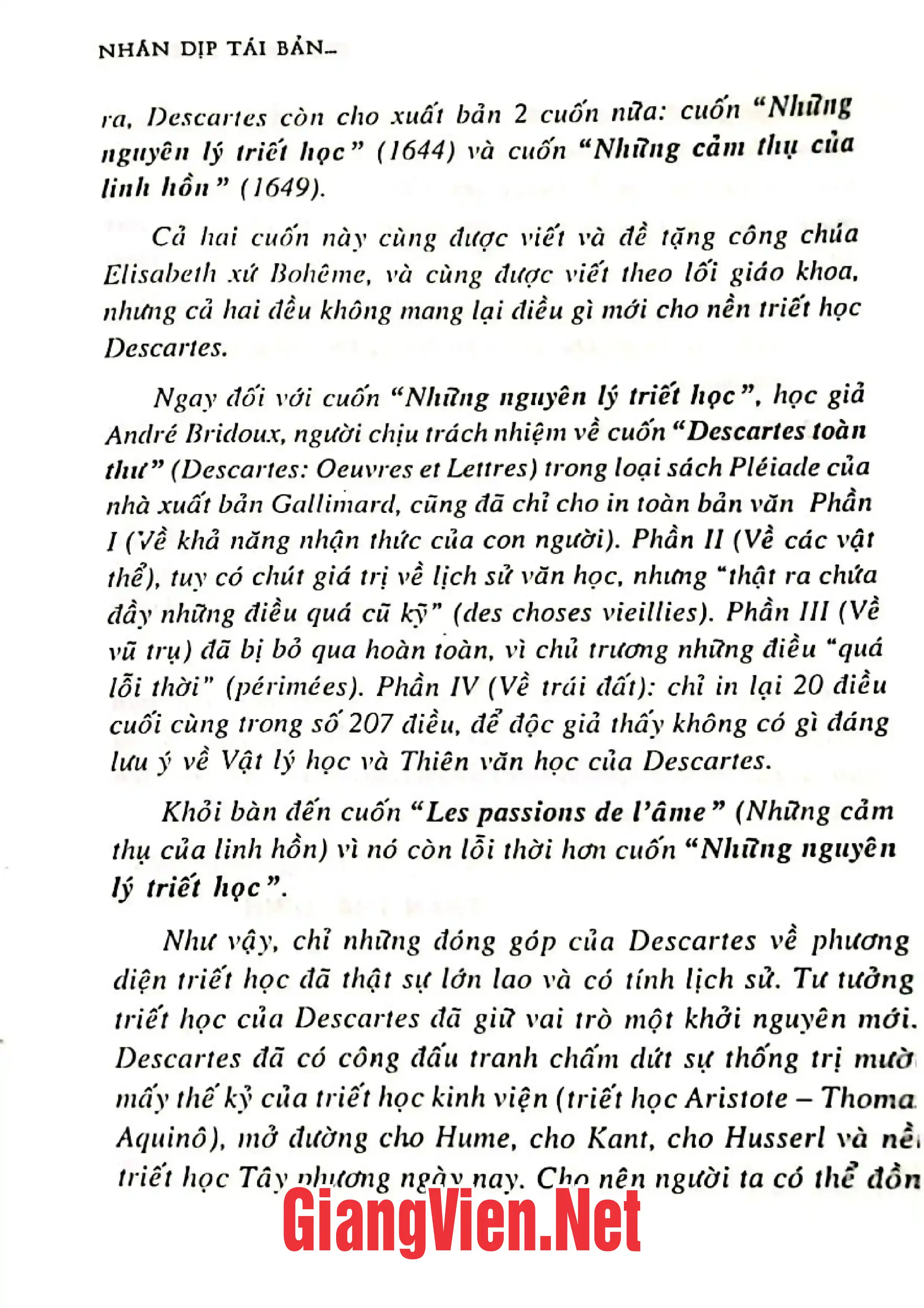 Nội dung mục lục và hình ảnh sách Triết học Descartes - Trang 7
