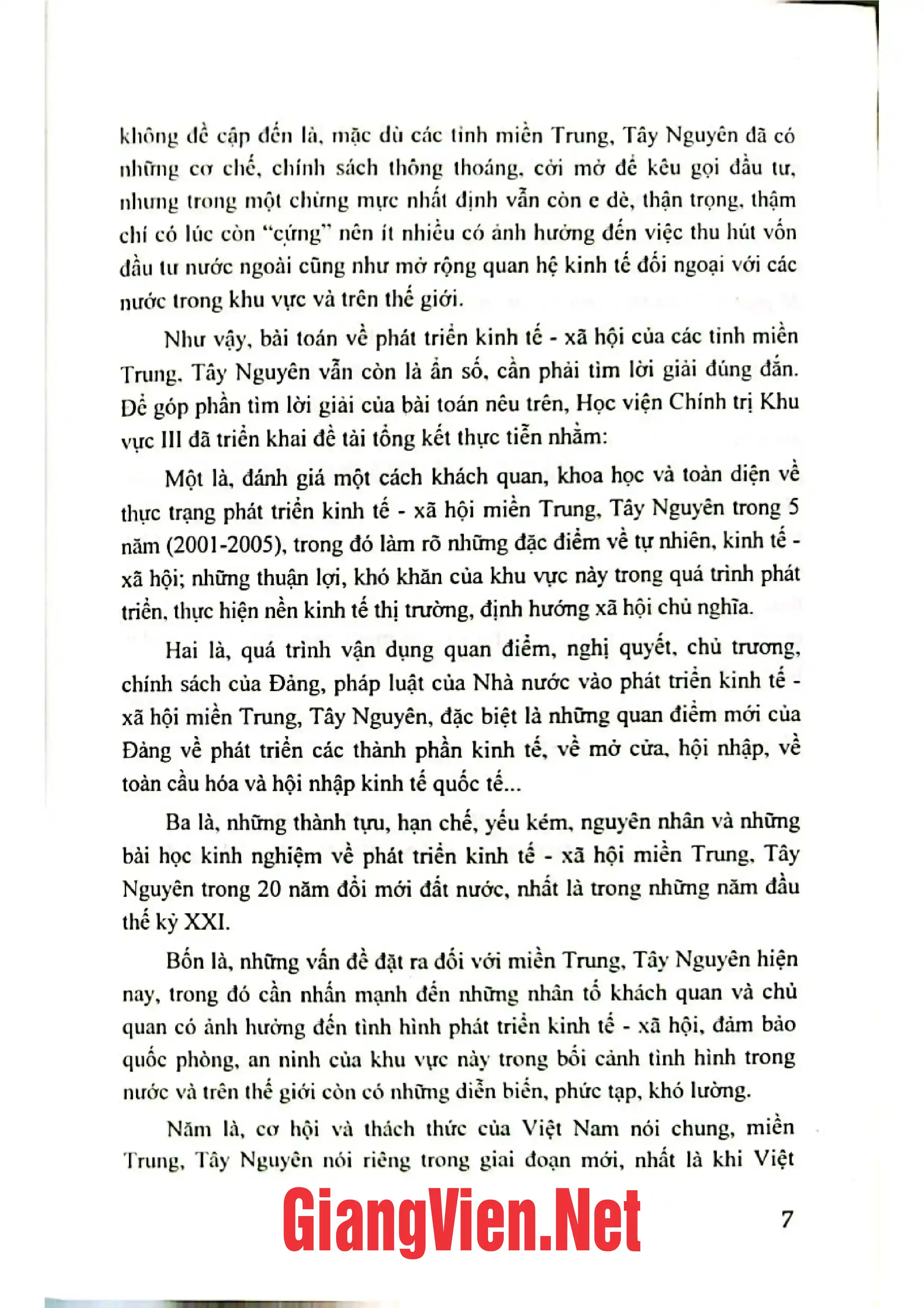 Nội dung mục lục và hình ảnh sách Kinh tế - xã hội các tỉnh miền Trung, Tây Nguyên những năm đầu thế kỷ XXI thực trạng và xu hướng phát triển - Trang 5