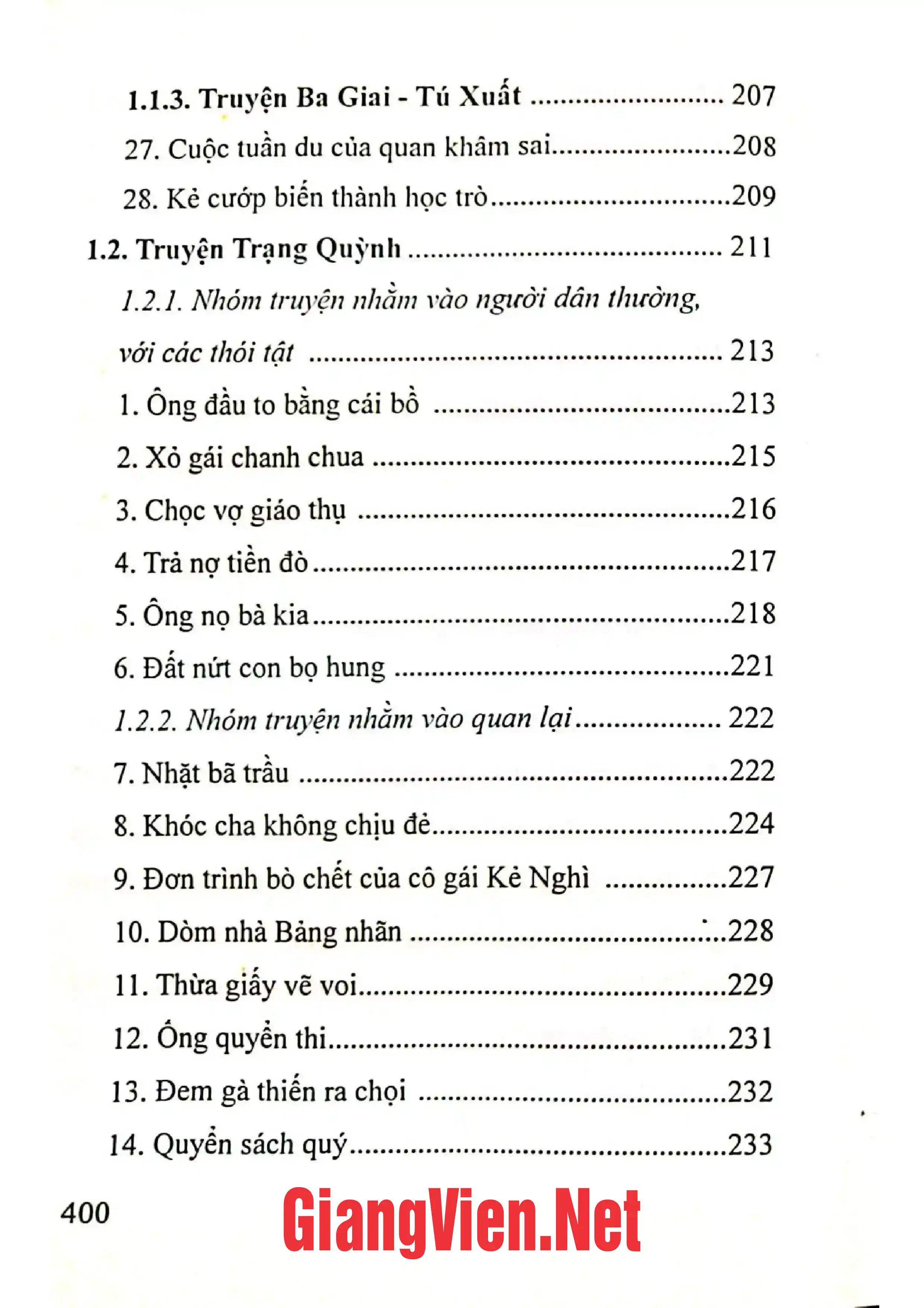 Mục lục chi tiết trang 3 sách Truyện Trạng Việt Nam Sưu tầm, tuyển chọn, giới thiệu Quyển I