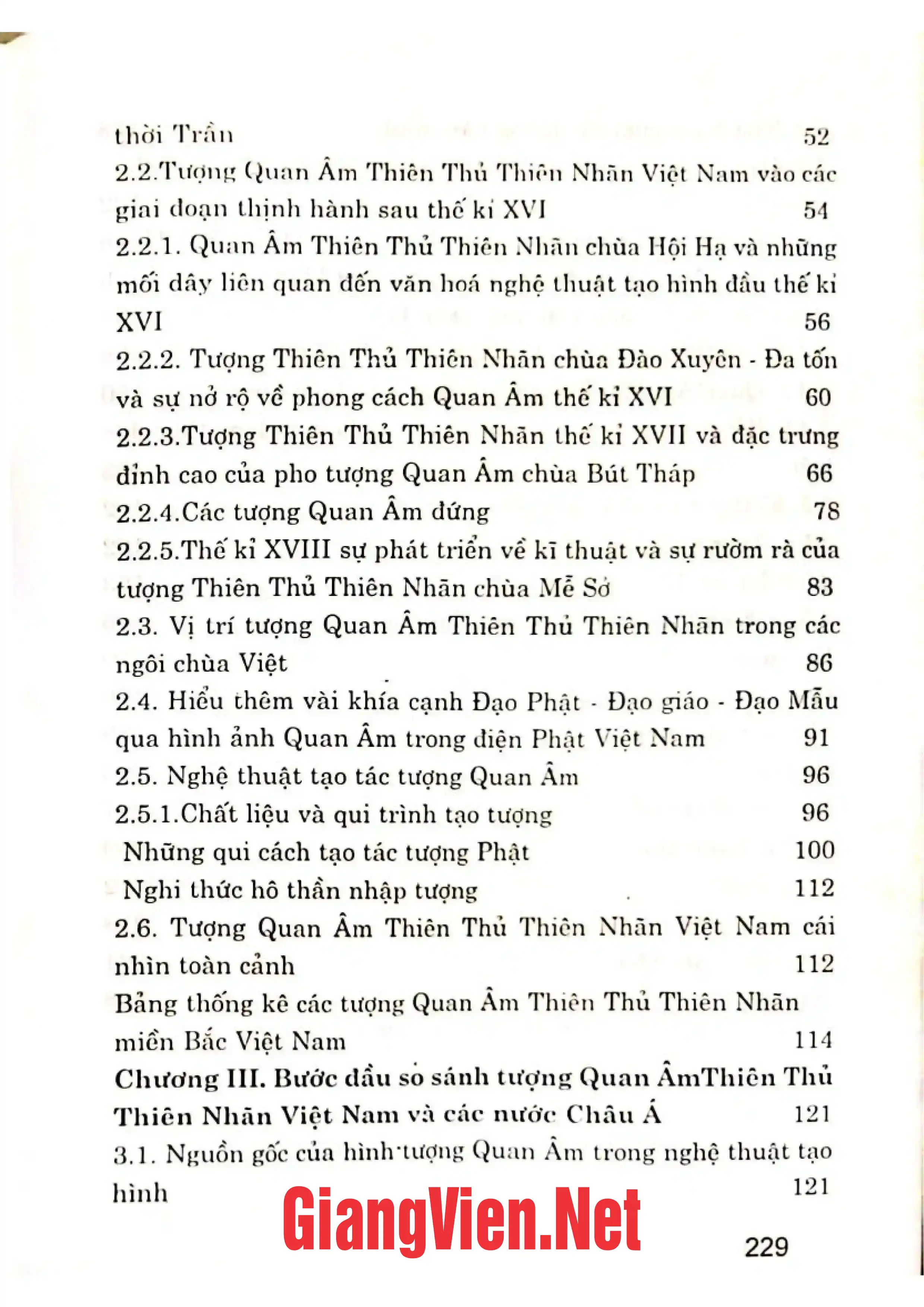 Mục lục chi tiết trang 1 sách Hình tượng Quan âm thiên thủ thiên nhãn ở Việt Nam