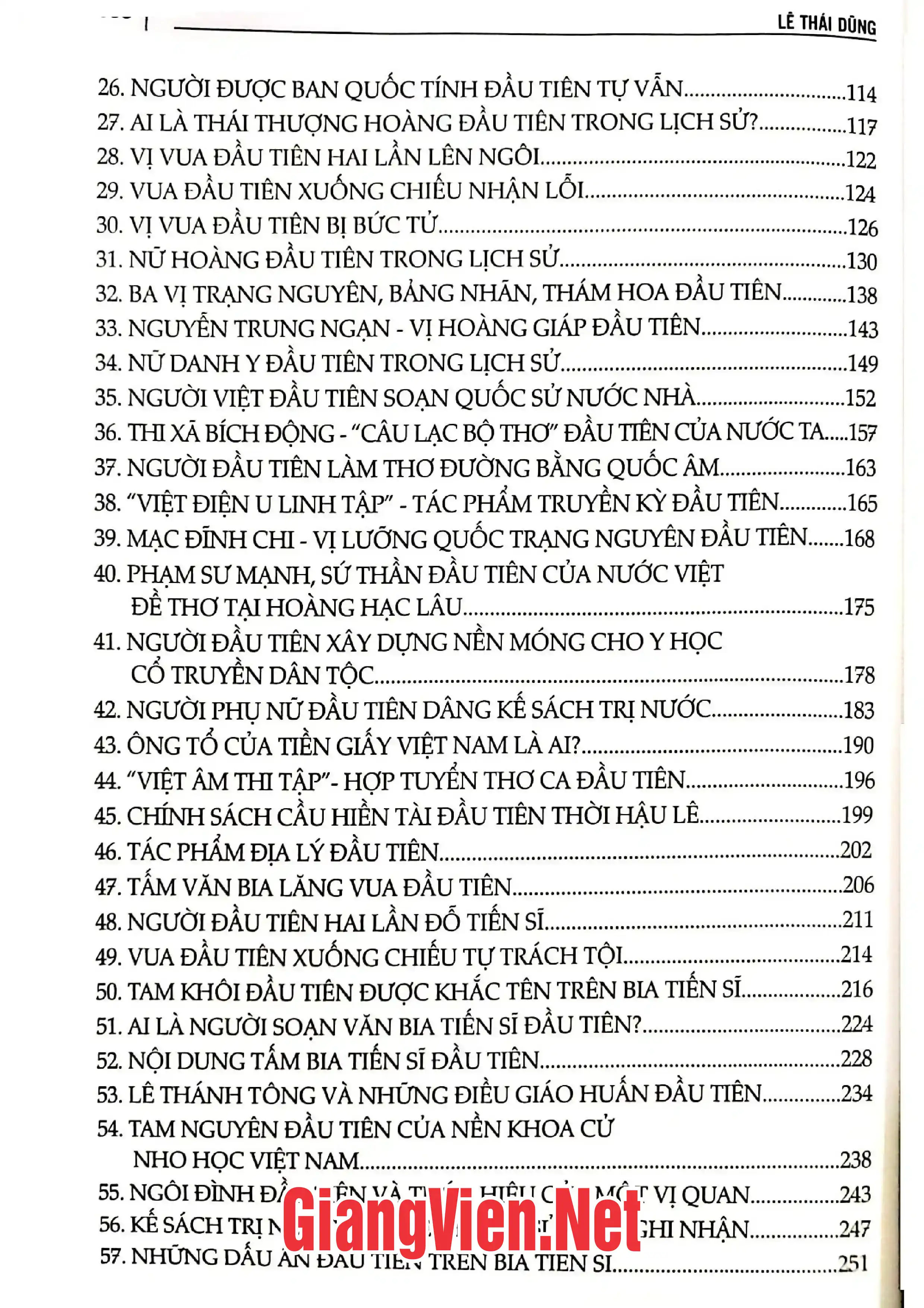 Mục lục chi tiết trang 1 sách Lịch sử Việt Nam những dấu ấn đầu tiên