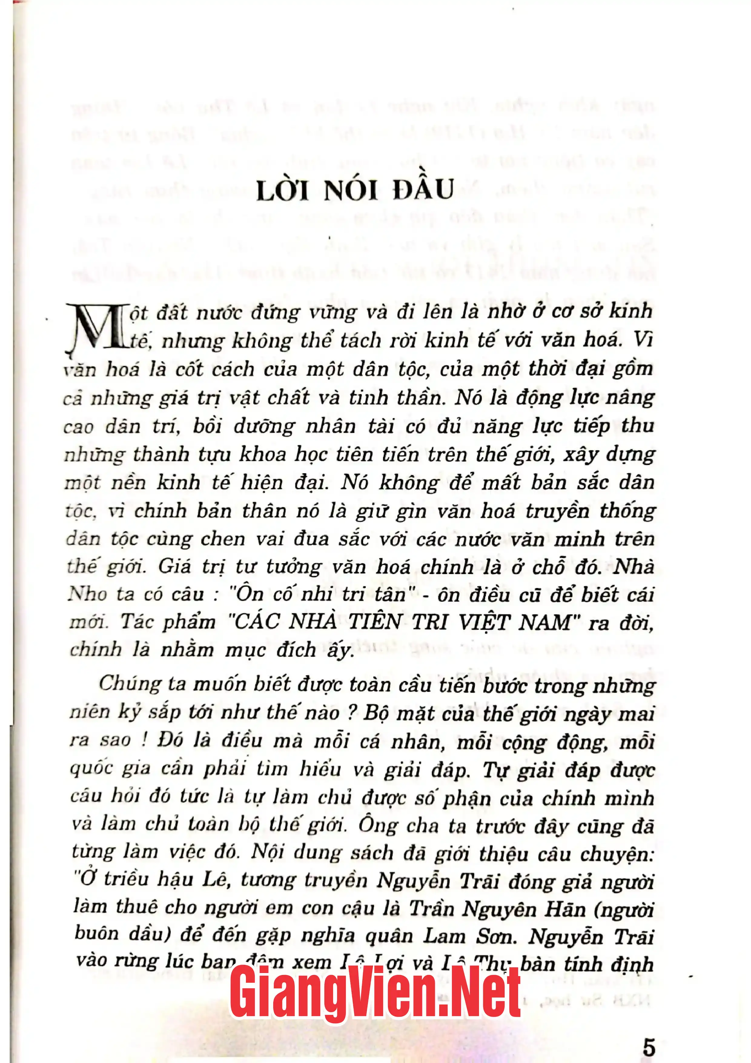 Mục lục chi tiết trang 1 sách Các nhà tiên tri Việt Nam