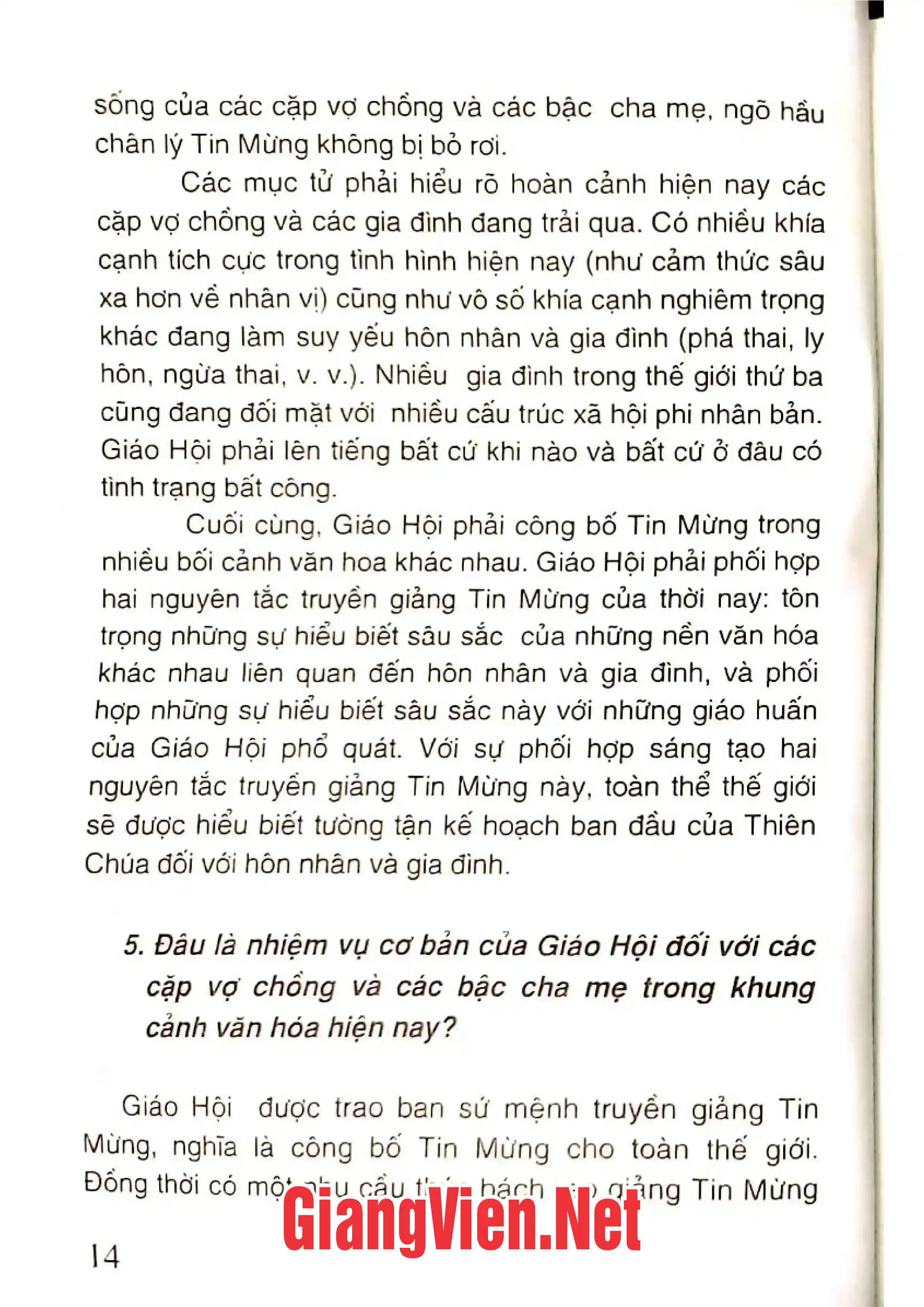 Nội dung mục lục và hình ảnh sách Hướng dẫn và học hỏi Tông huấn Familiaris Consortio - Trang 5