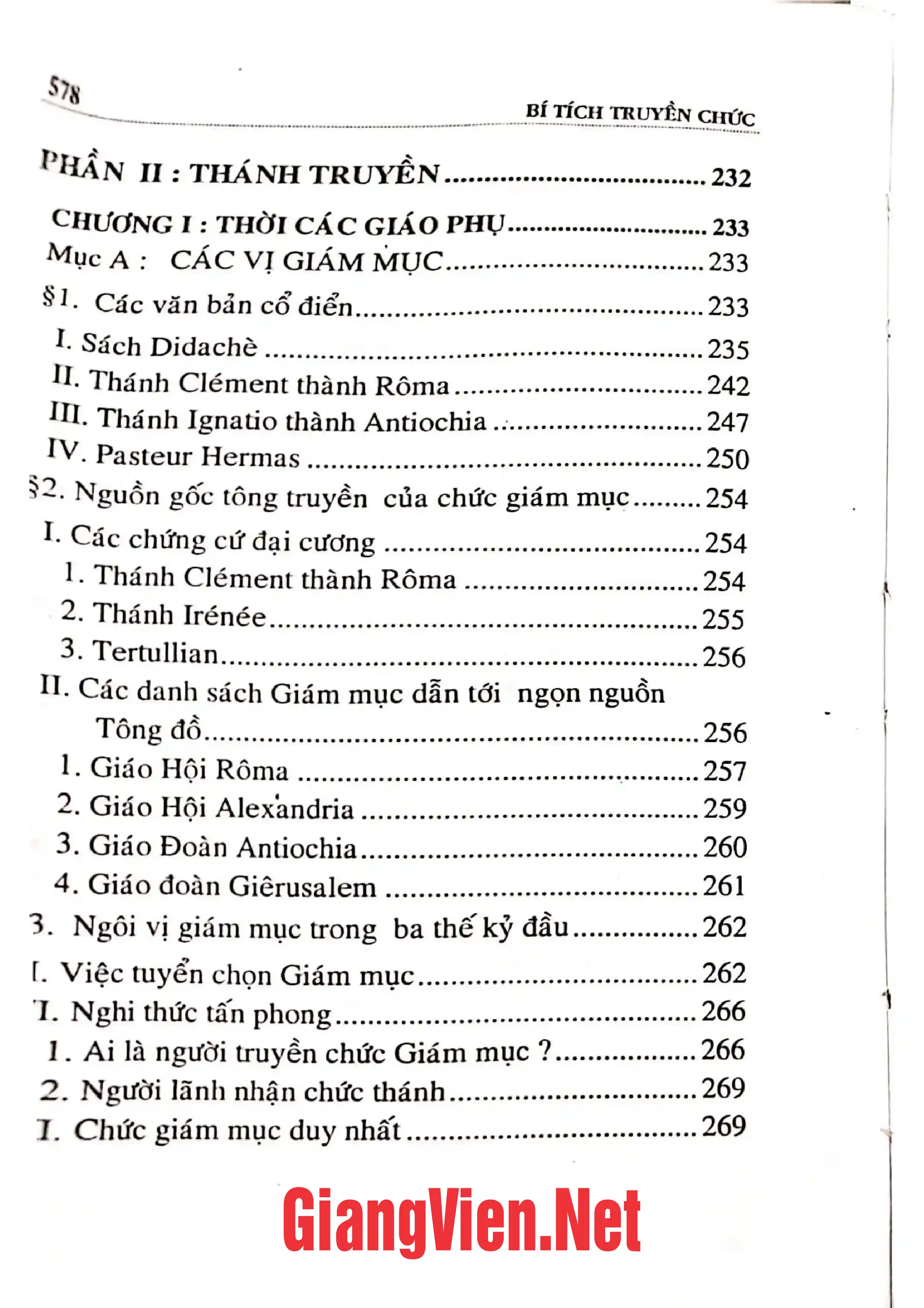 Mục lục chi tiết trang 2 sách Bí tích học - Tập VI - Bí tích truyền chức