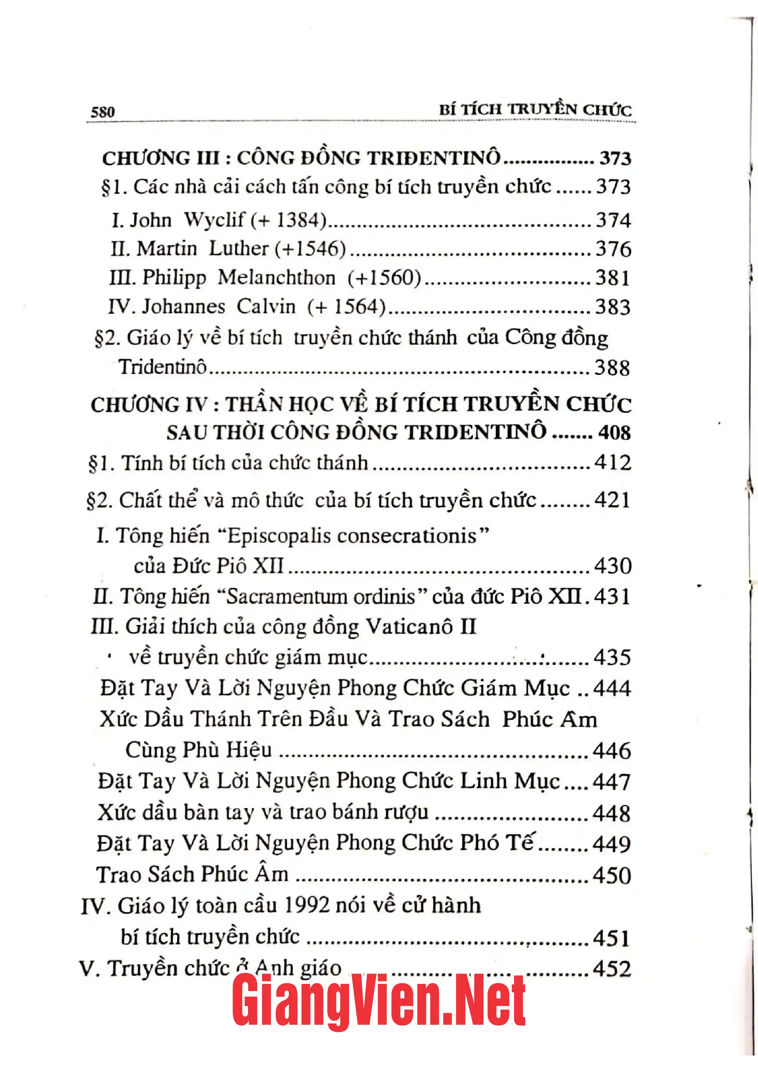 Nội dung trang phụ bản giới thiệu sách Bí tích học - Tập VI - Bí tích truyền chức