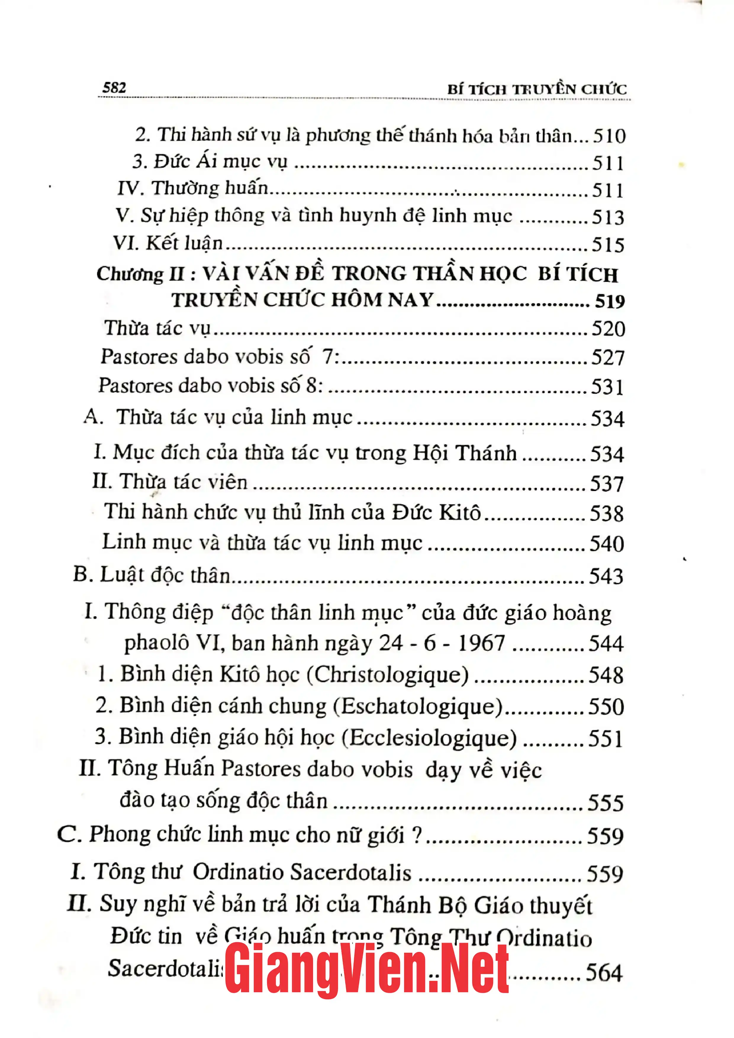 Nội dung mục lục và hình ảnh sách Bí tích học - Tập VI - Bí tích truyền chức - Trang 6