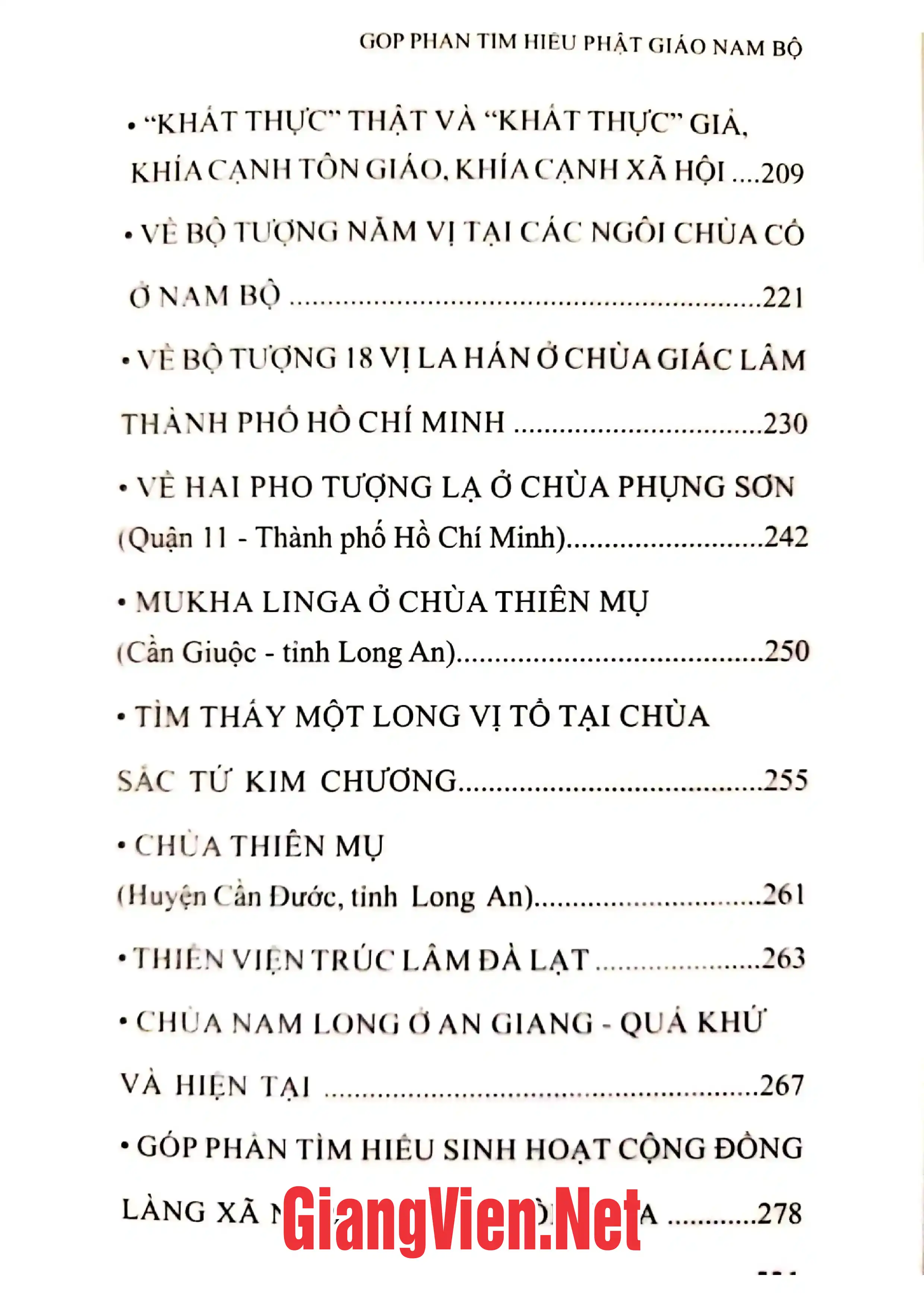 Mục lục chi tiết trang 2 sách Góp phần tìm hiểu Phật giáo Nam bộ
