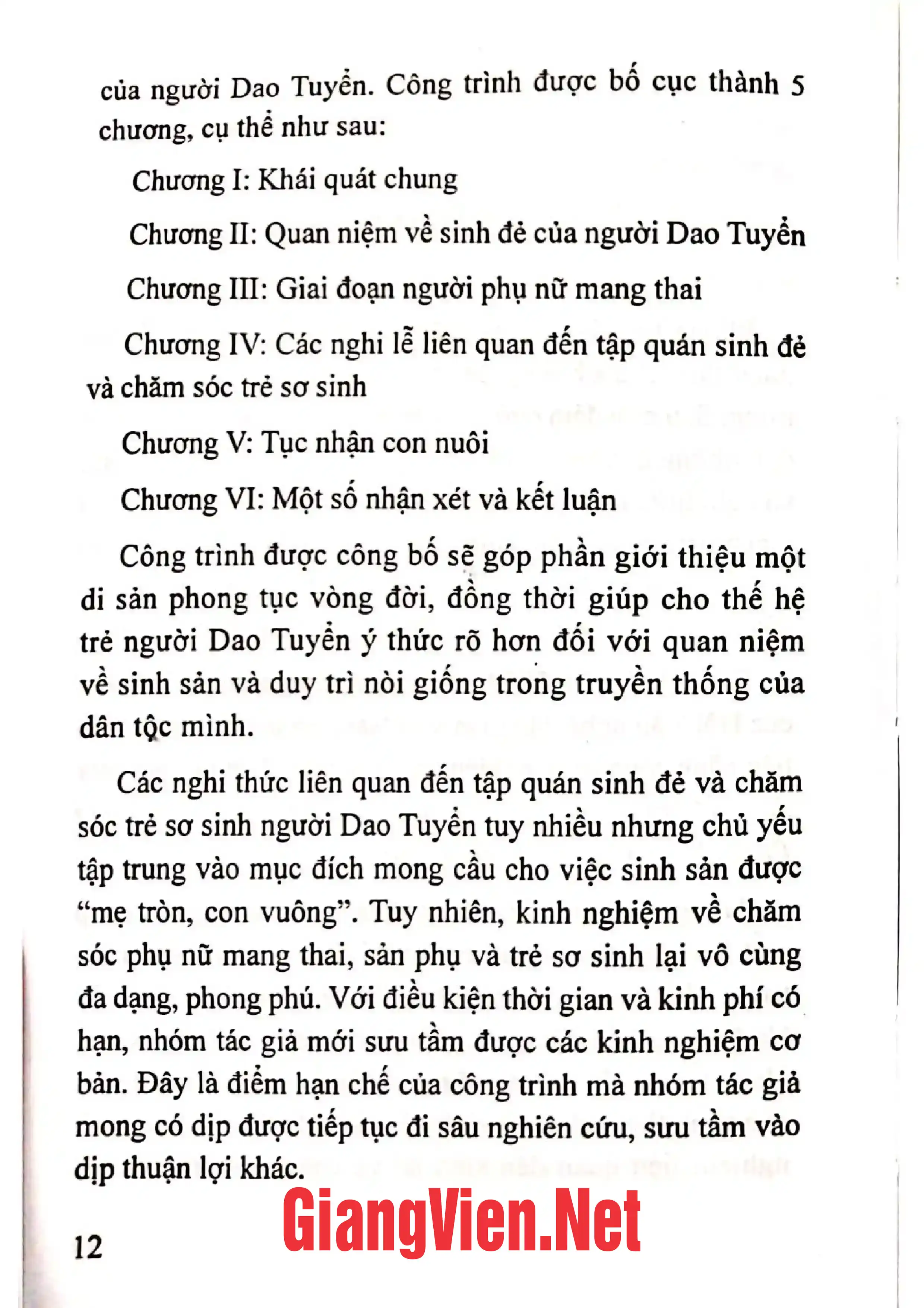 Nội dung trang phụ bản giới thiệu sách Phong tục sinh đẻ và chăm sóc trẻ sơ sinh của người Dao Tuyển