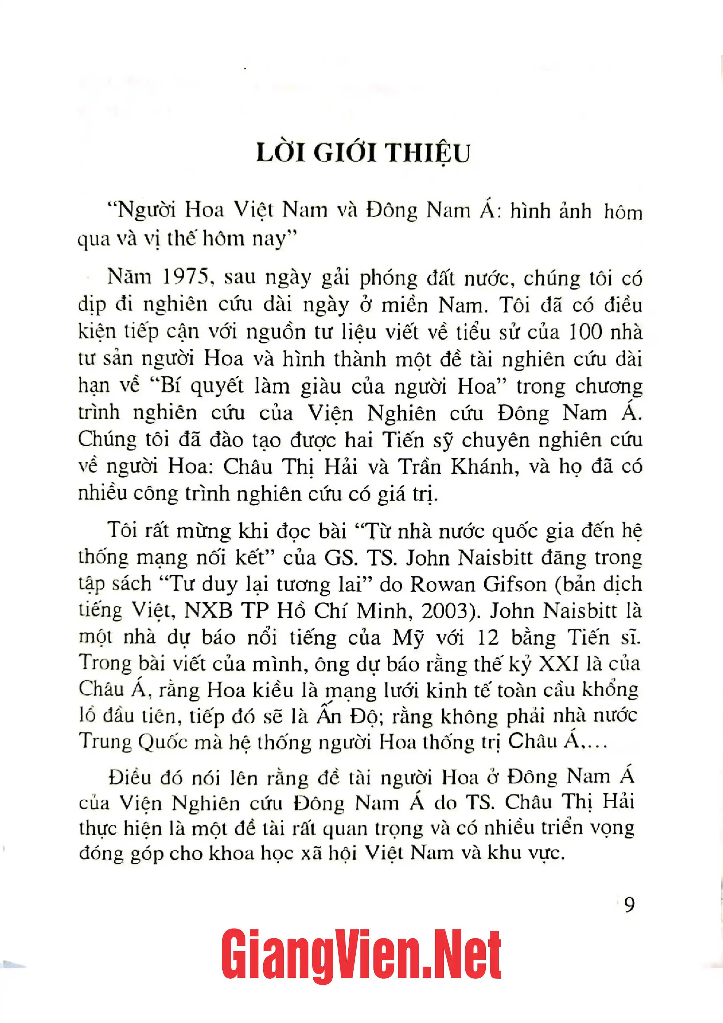Mục lục chi tiết trang 3 sách Người Hoa Việt Nam và Đông Nam á. Hình ảnh hôm qua và vị thế hôm nay