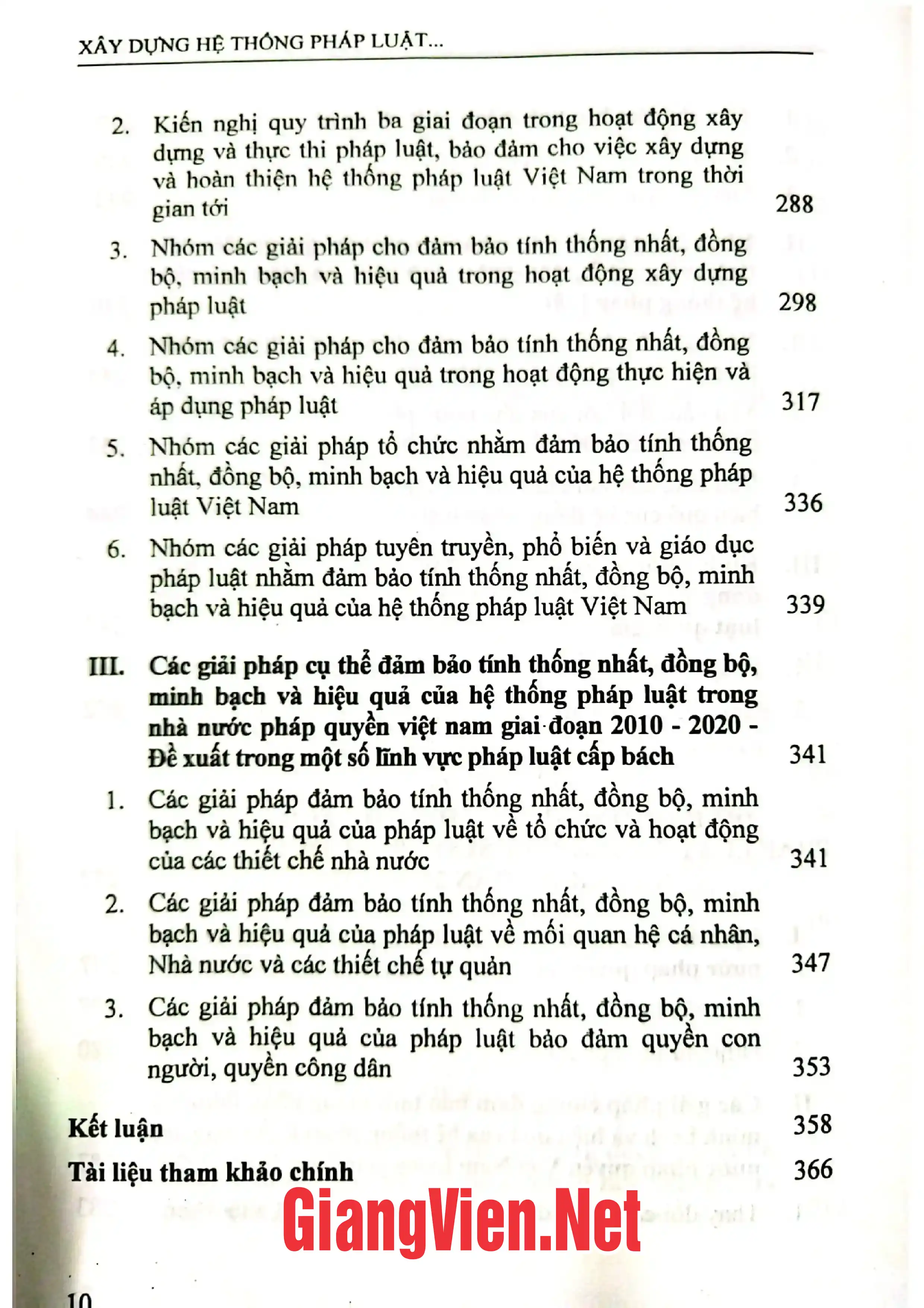 Nội dung mục lục và hình ảnh sách Xây dựng hệ thống pháp luật thống nhất, đồng bộ, minh bạch và hiệu quả trong nhà nước pháp quyền Việt Nam - Trang 5