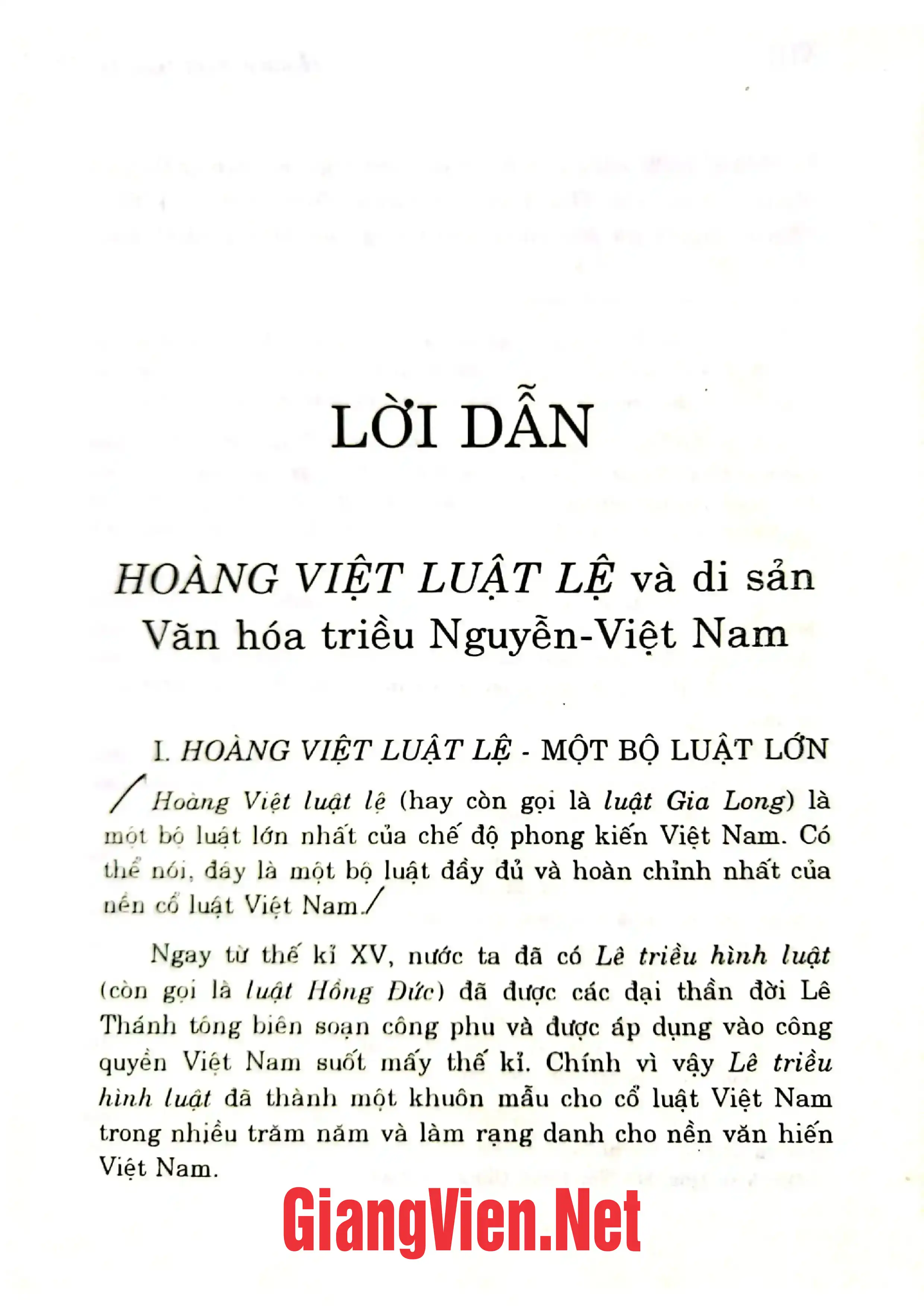 Mục lục chi tiết trang 1 sách Hoàng Việt luật lệ luật Gia Long, tập 1