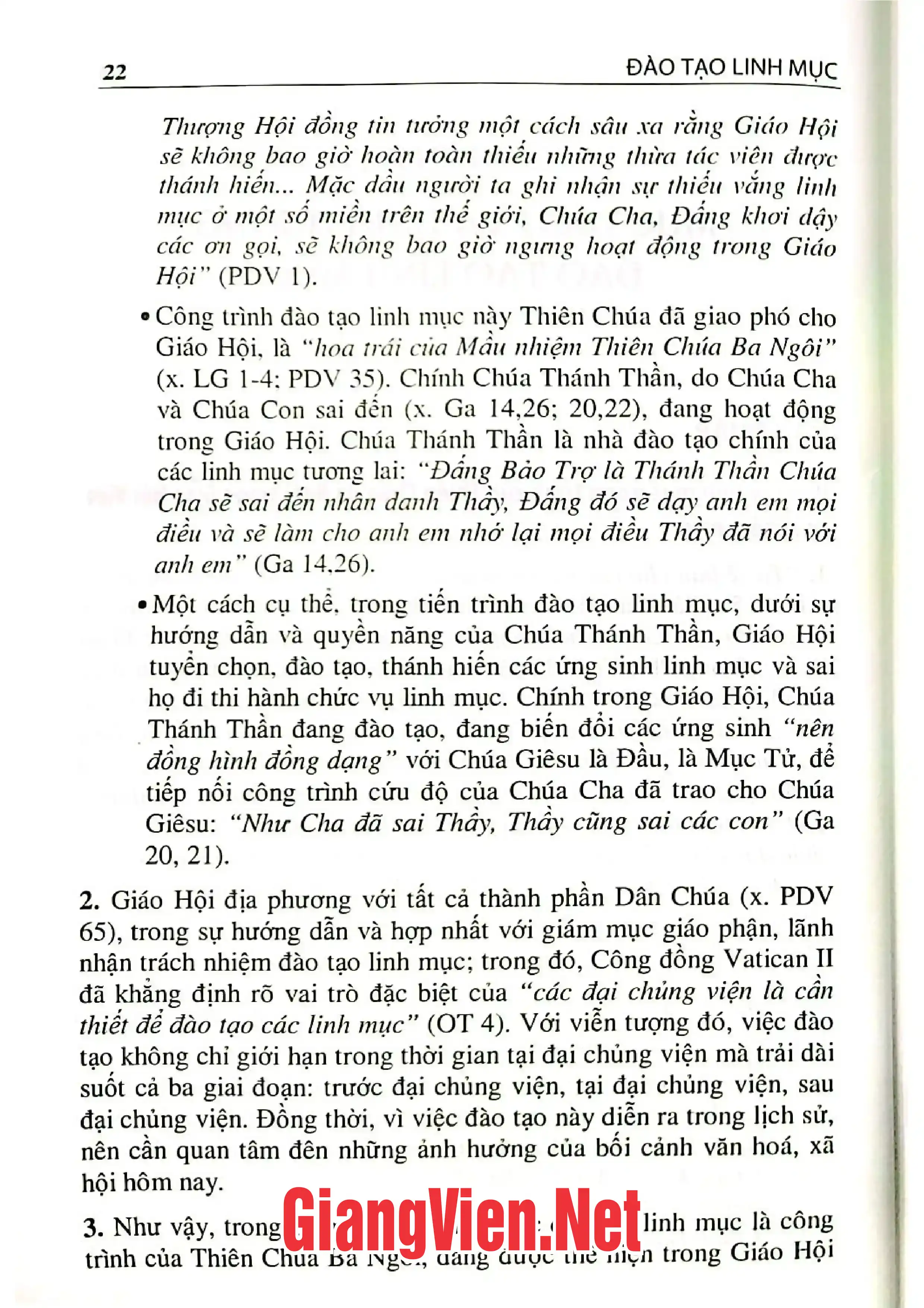 Mục lục chi tiết trang 3 sách Đào tạo linh mục định hướng và chỉ dẫn
