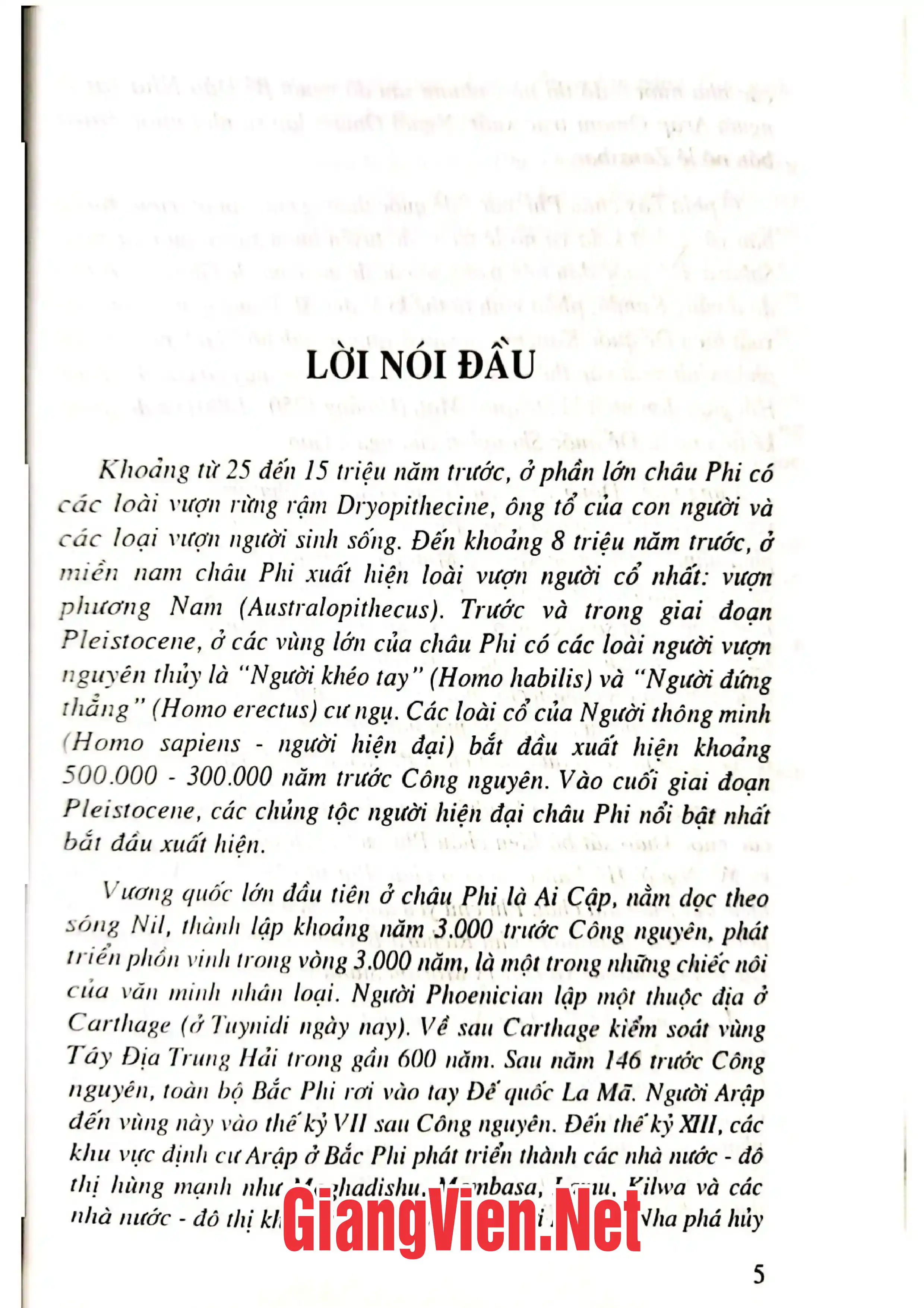Mục lục chi tiết trang 1 sách Lịch sử châu Phi, Giản yếu