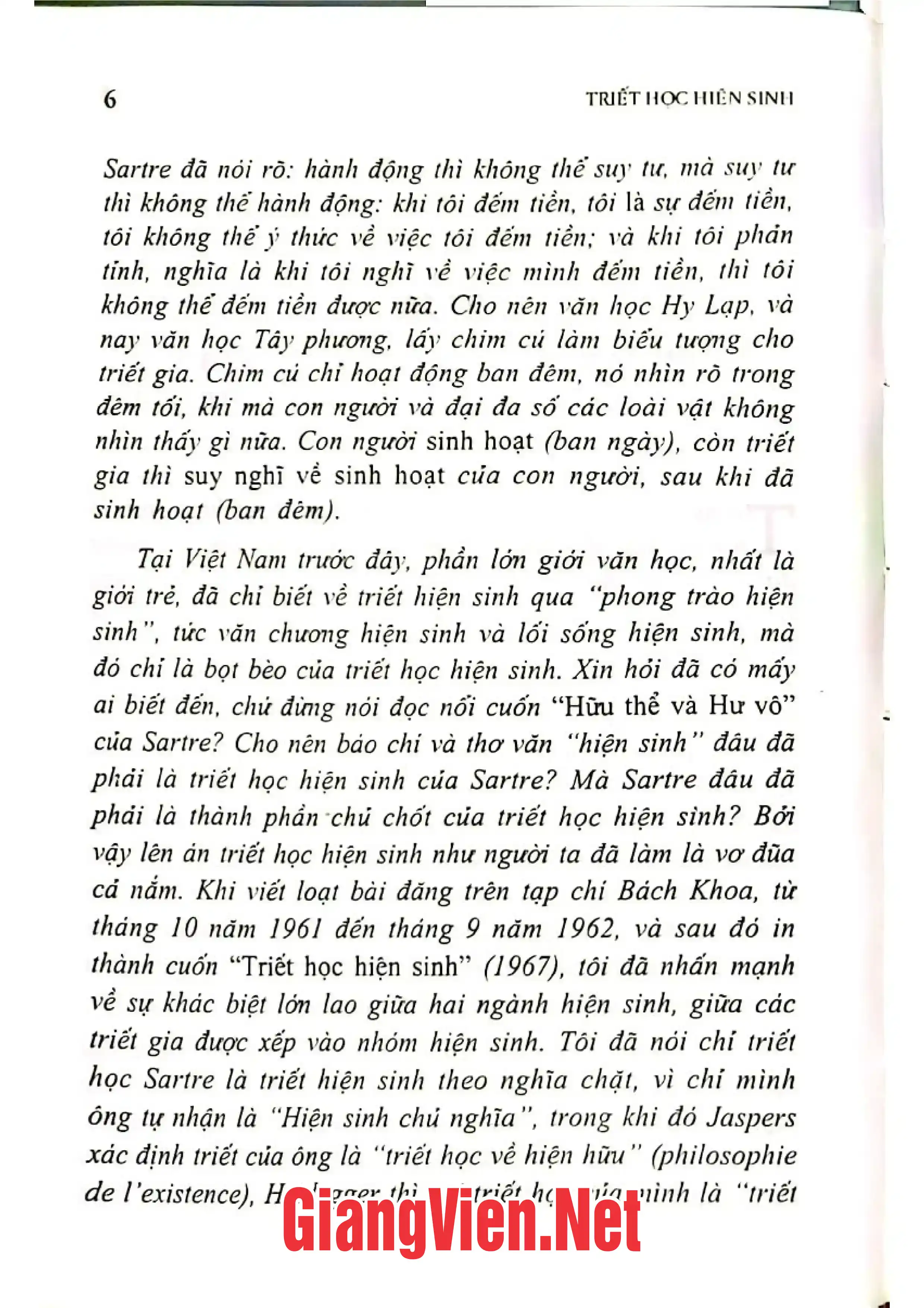 Mục lục chi tiết trang 3 sách Triết học hiện sinh