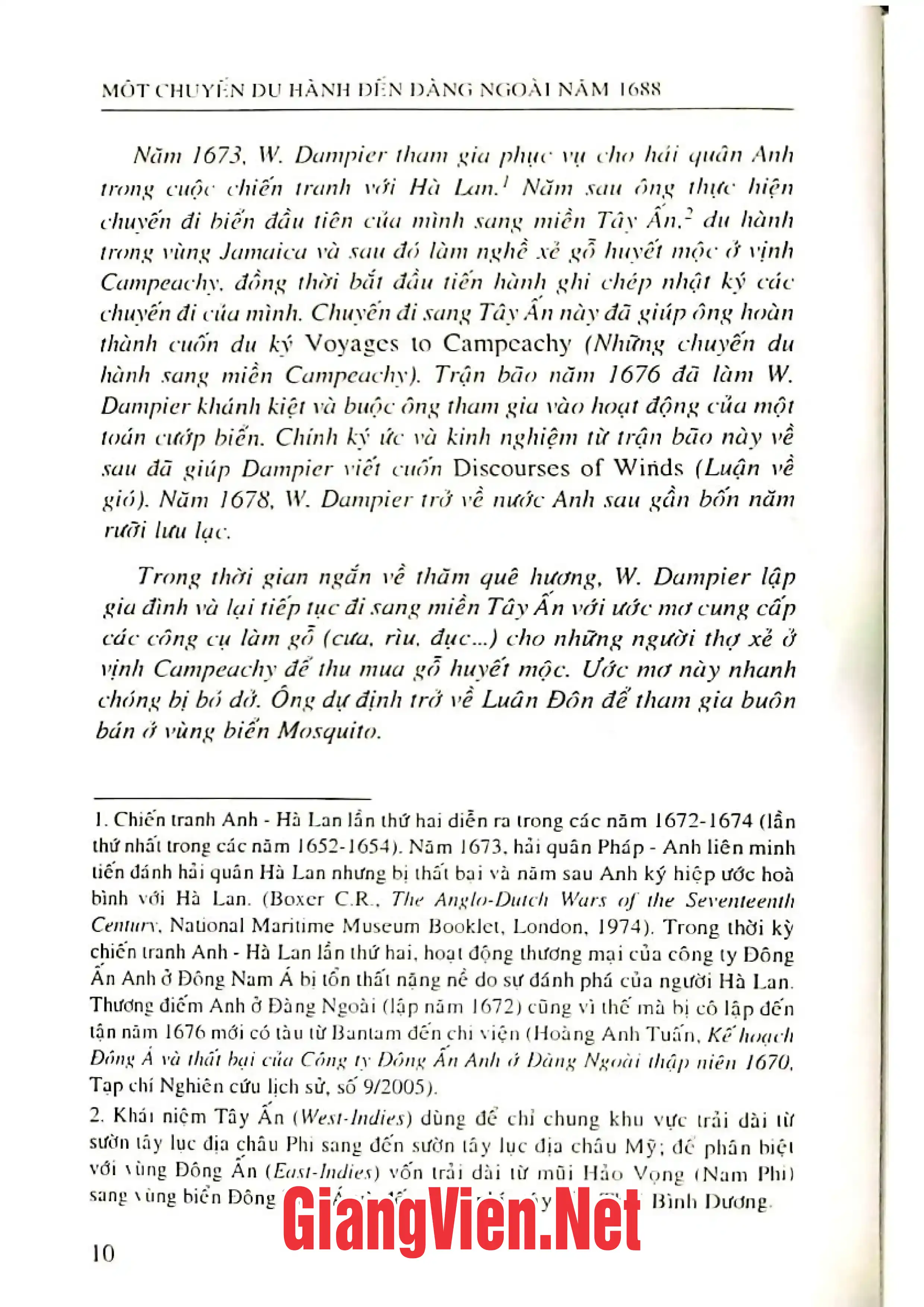 Nội dung trang phụ bản giới thiệu sách Một chuyến du hành đến đàng ngoài năm 1688