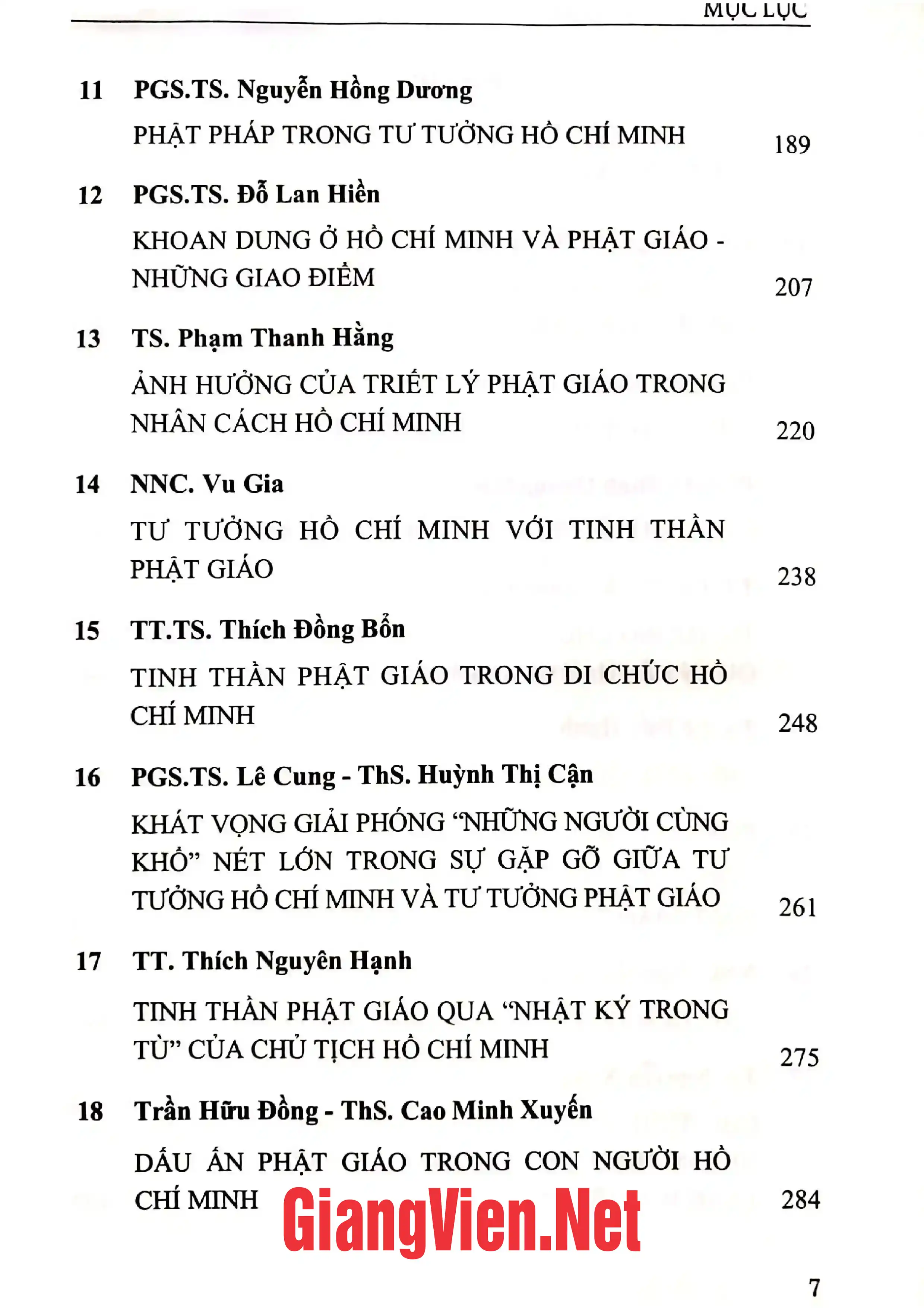 Mục lục chi tiết trang 2 sách Bác Hồ với Phật giáo