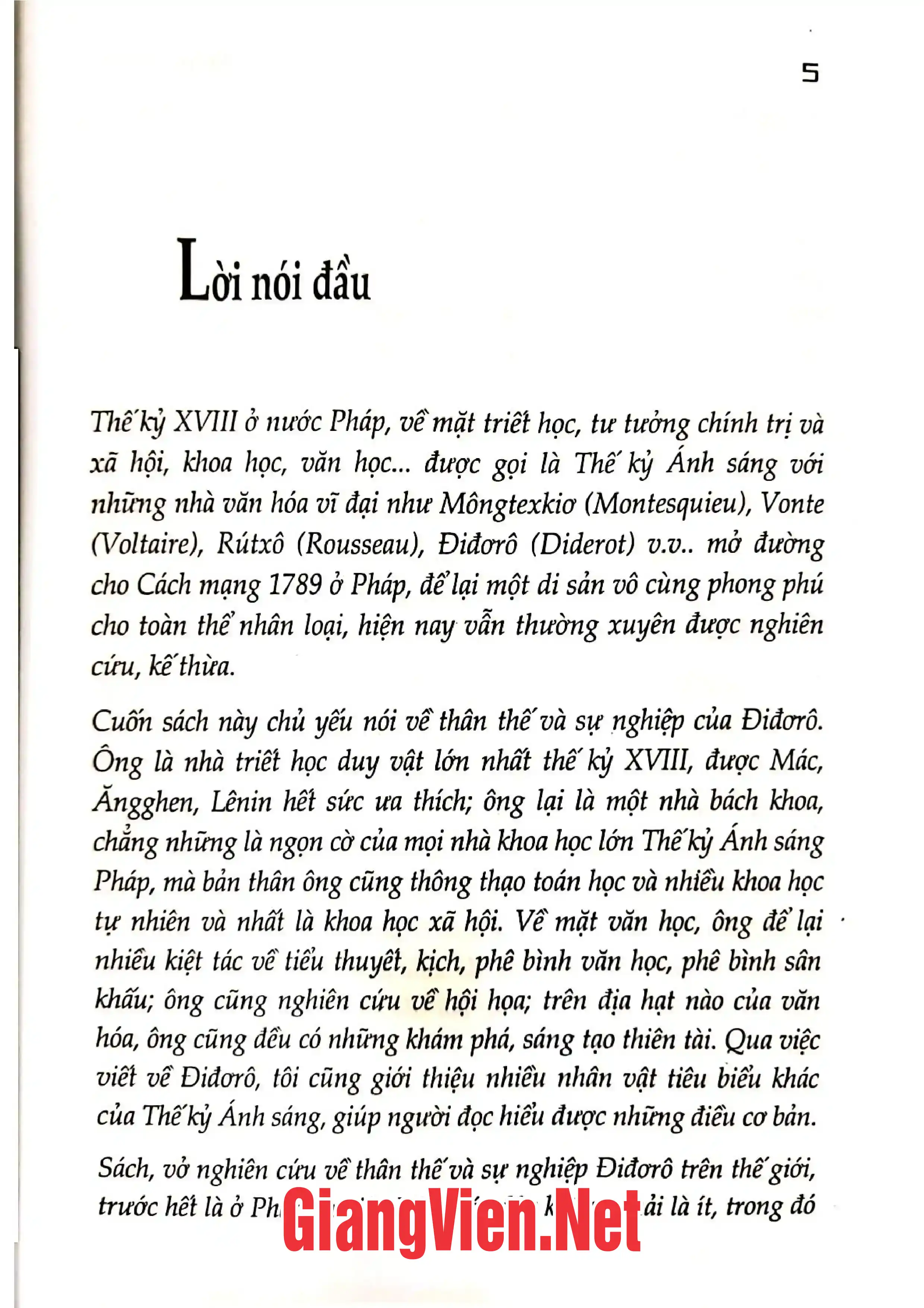 Mục lục chi tiết trang 1 sách Điđôrô và thế kỷ ánh sáng