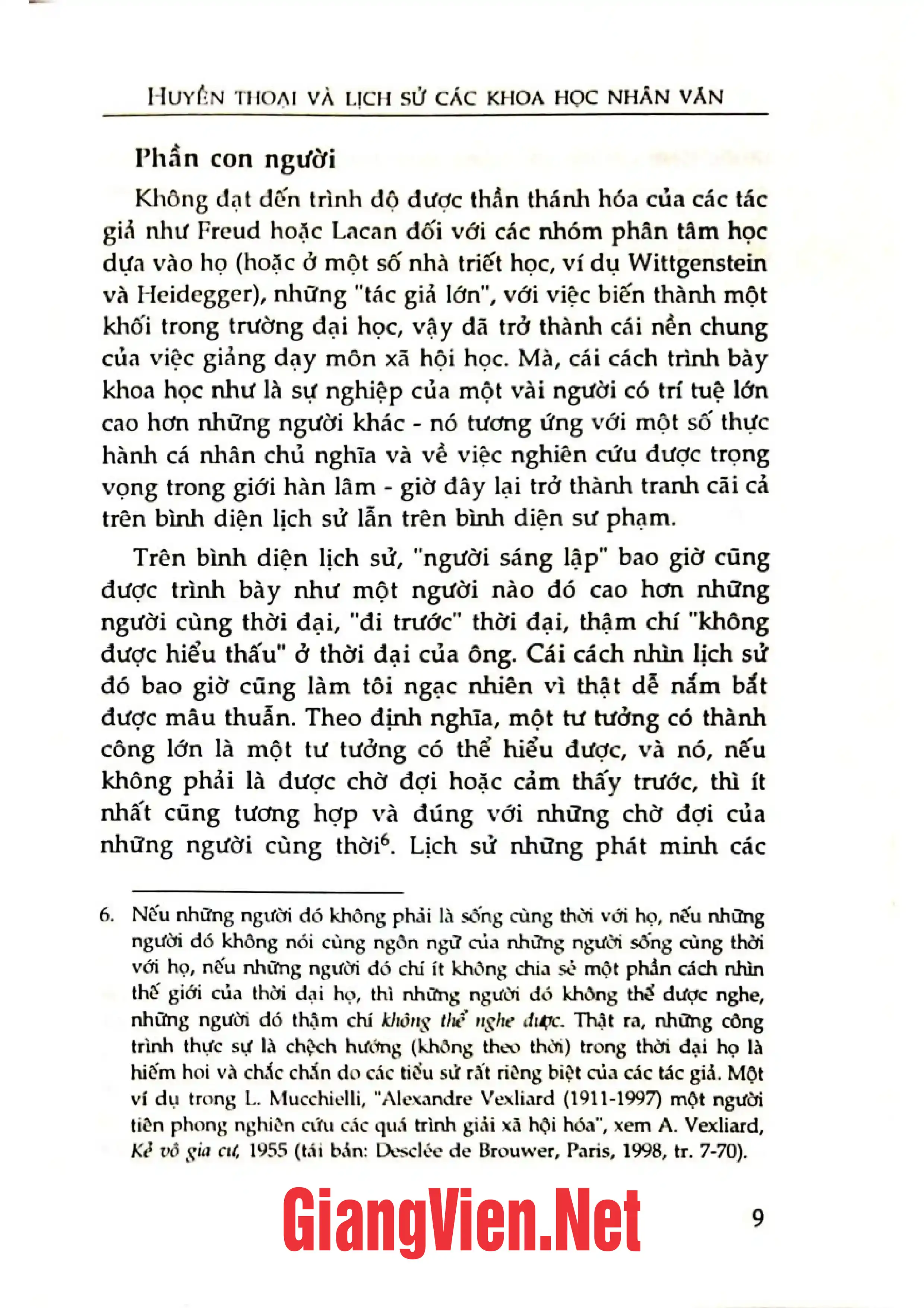 Ảnh minh họa nội dung cuốn sách: Huyền thoại và lịch sử các khoa học nhân văn