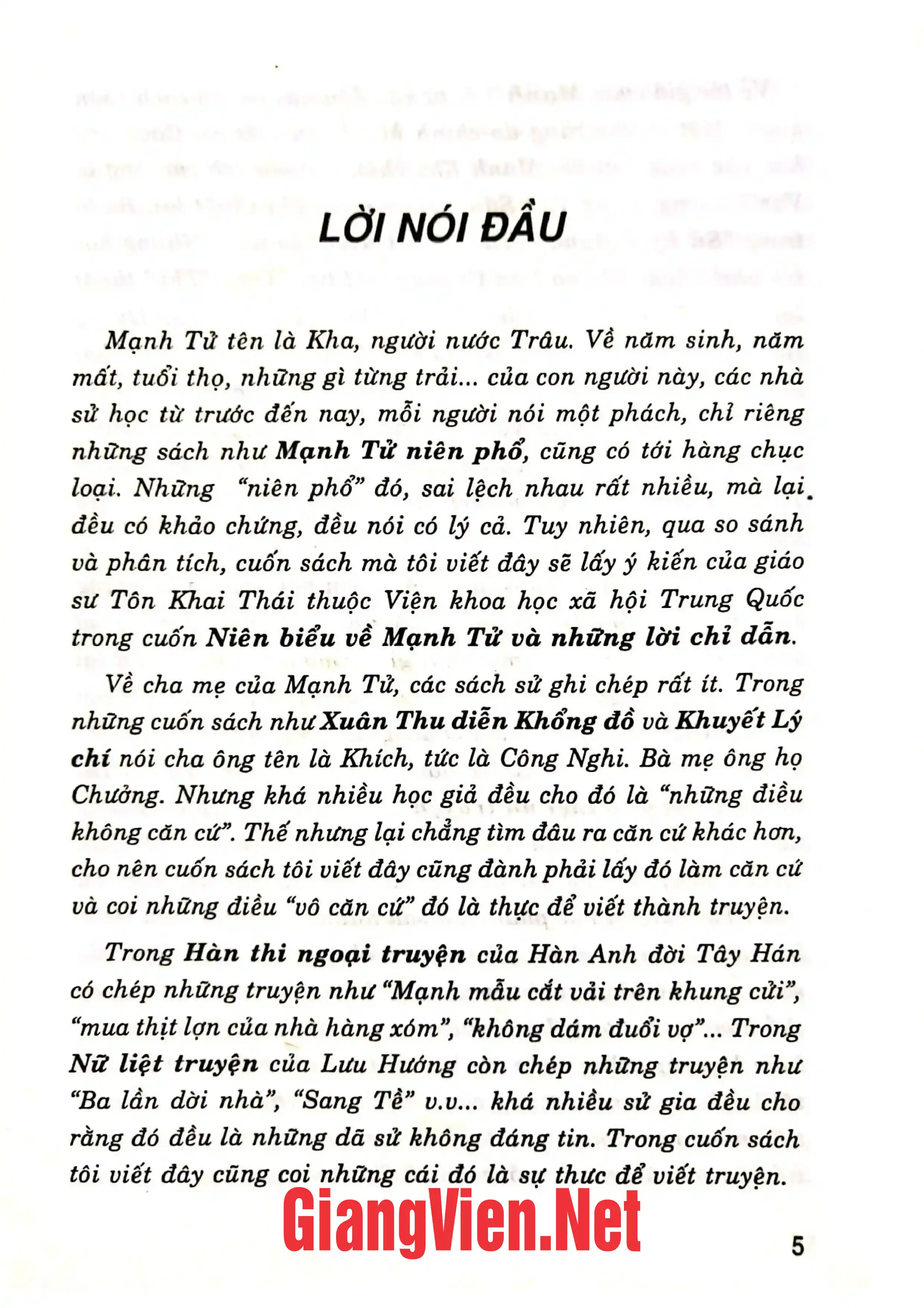 Mục lục chi tiết trang 3 sách Mạnh Tử truyện